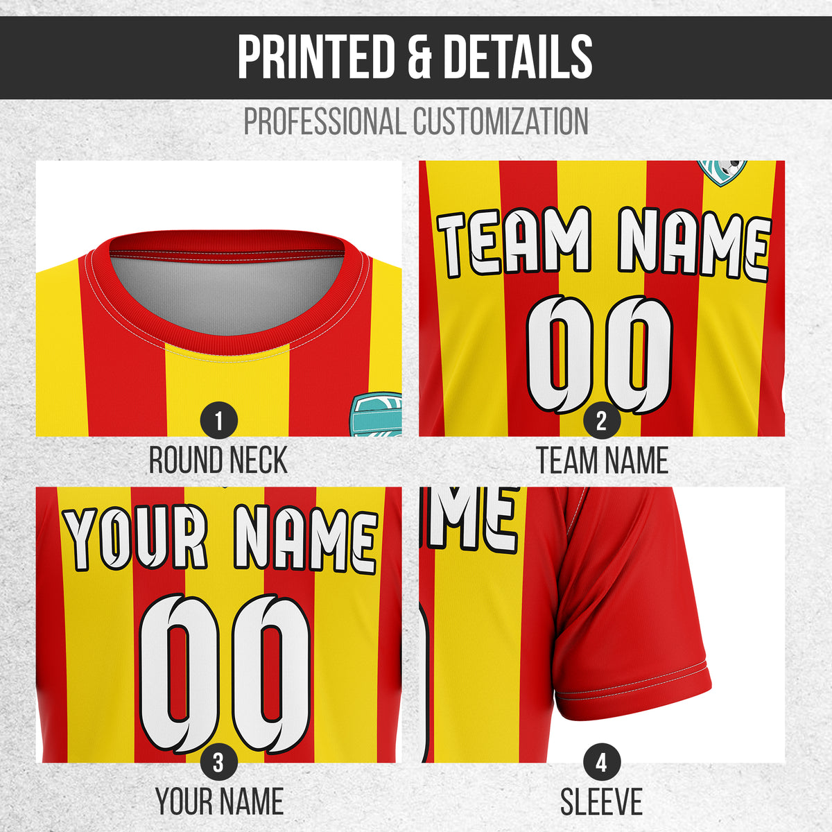 Custom Striker Stripe Red Soccer sport Tops Jersey