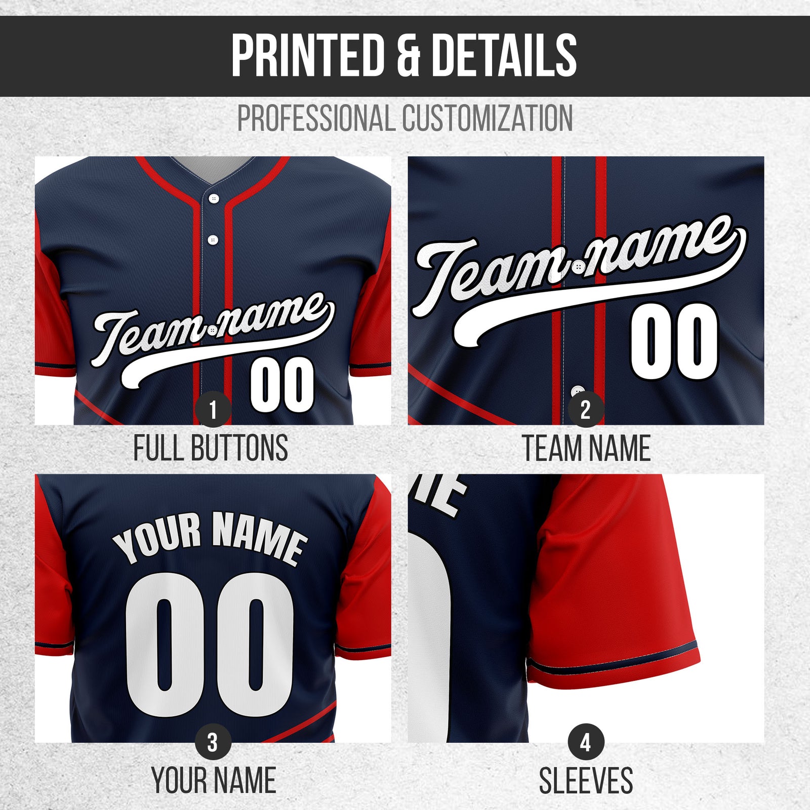 Custom Swift Navy Raglan Style Baseball Sports Jersey Personalized Uniform with Name & Number
