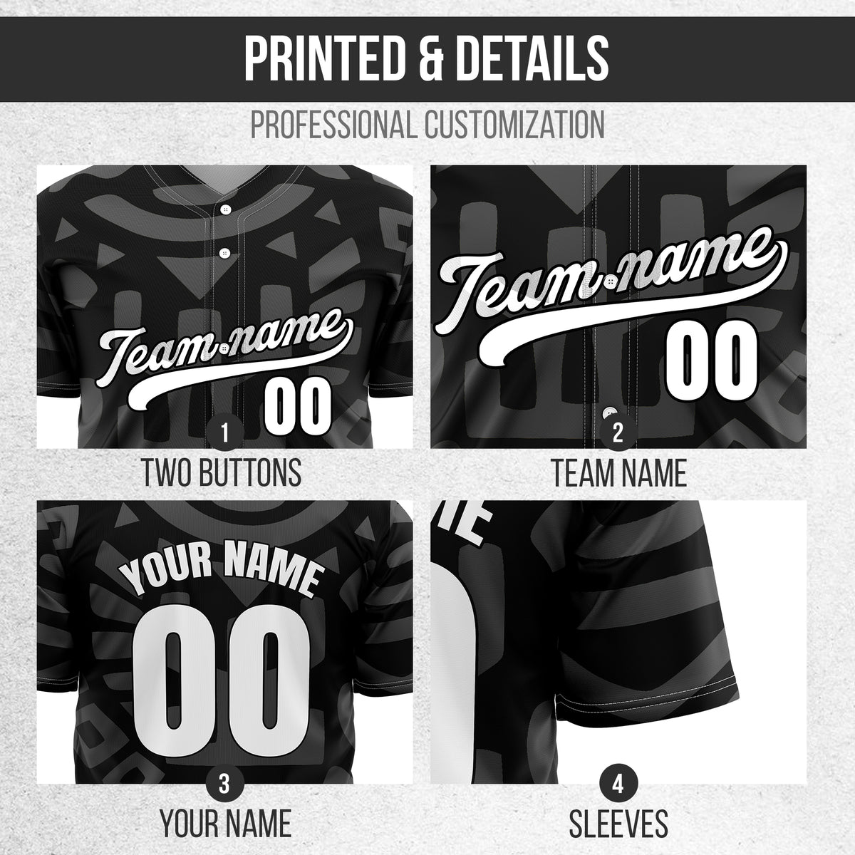 Custom Hawaii Hustle Black Baseball Sports Jersey Personalized Uniform with Name & Number