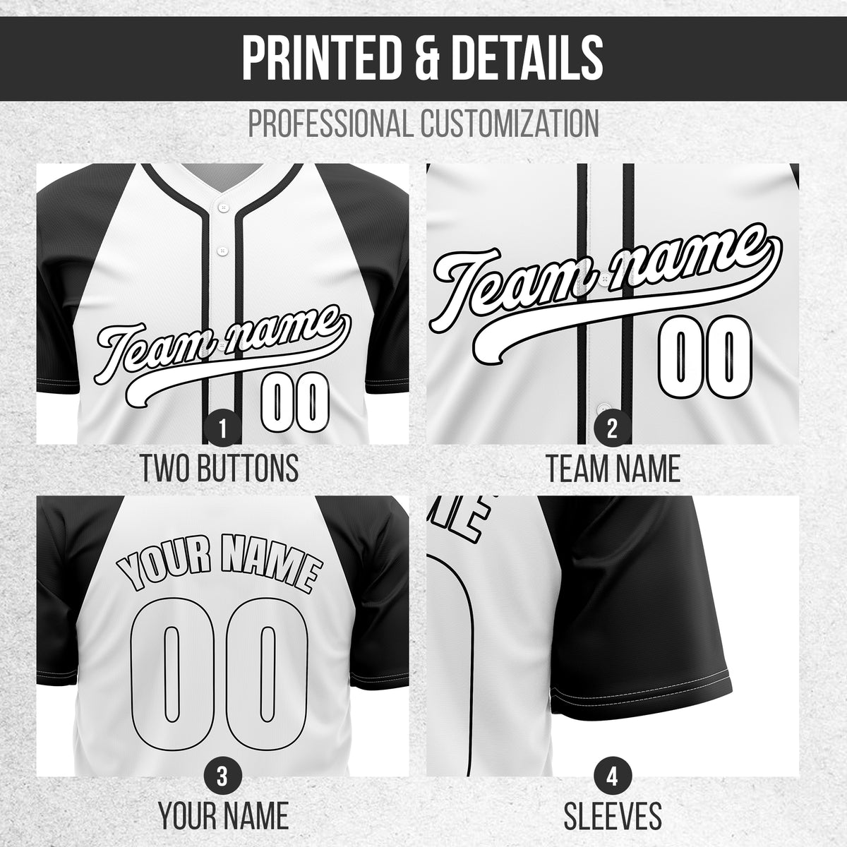 Custom Baseline Baseball White Sports Jersey Personalized Uniform with Name & Number