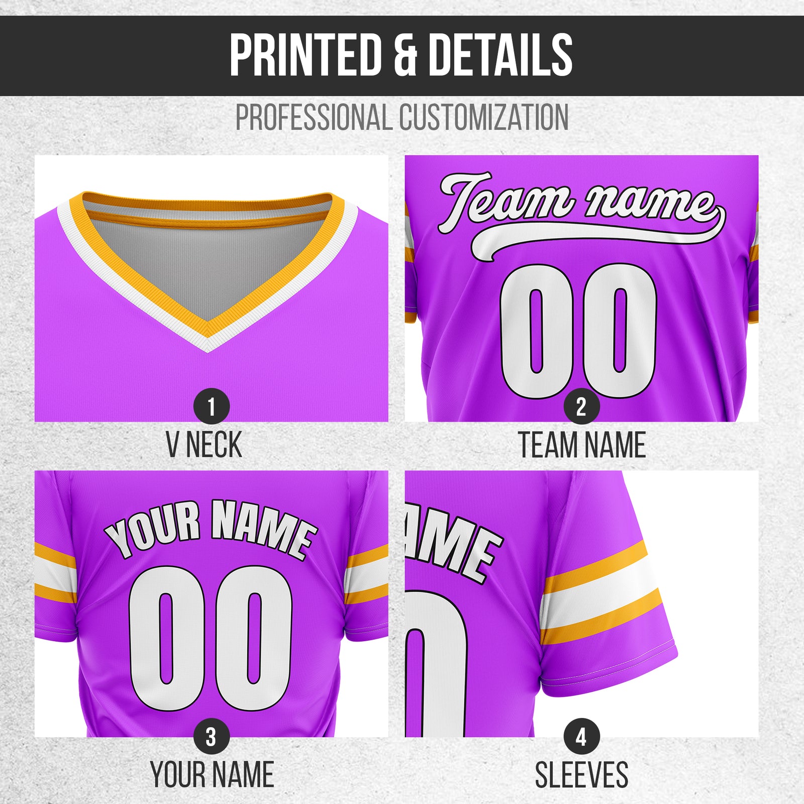 Custom StormLine Purple Pullover Baseball Sports Jersey Personalized Uniform with Name & Number