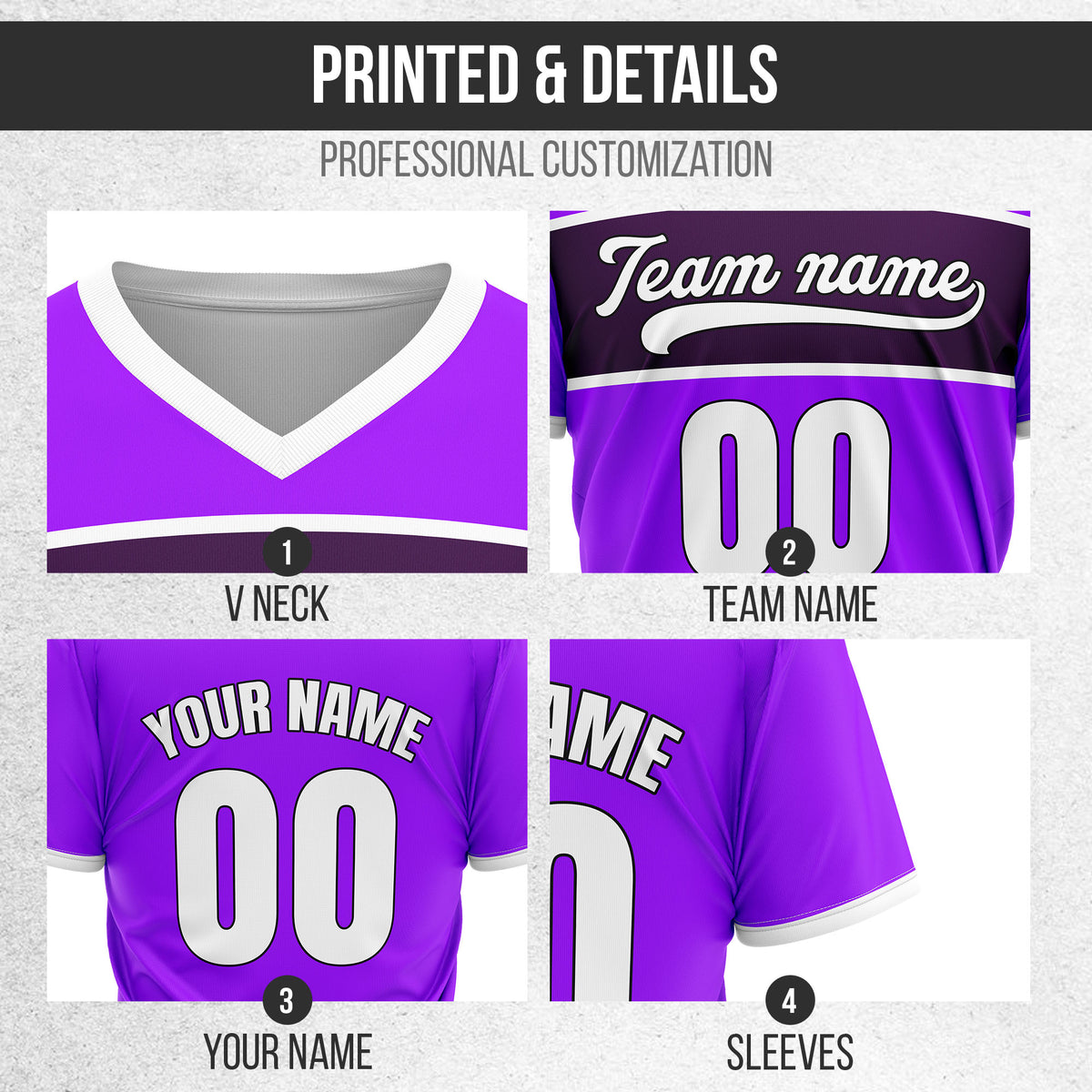 Custom ProEdge Purple Baseball Sports Jersey Personalized Uniform with Name & Number
