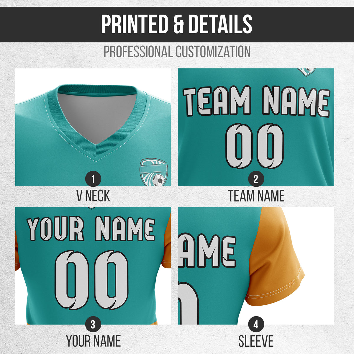 Custom BaseLine V Stripe Pattern Teal Soccer sport Tops Jersey