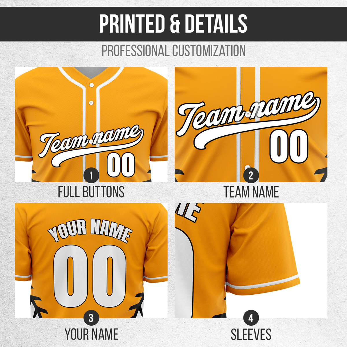 Custom Stitchline Baseball Orange Sports Jersey Personalized Uniform with Name & Number