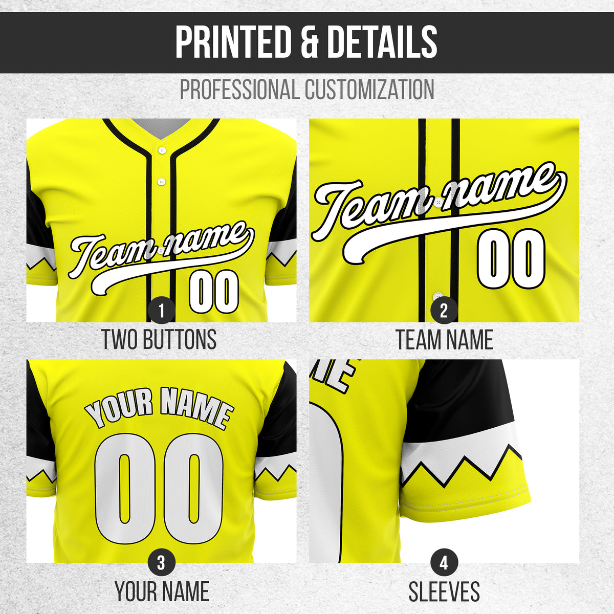 Custom Legacy Classic Baseball Yellow Sports Jersey Personalized Uniform with Name & Number