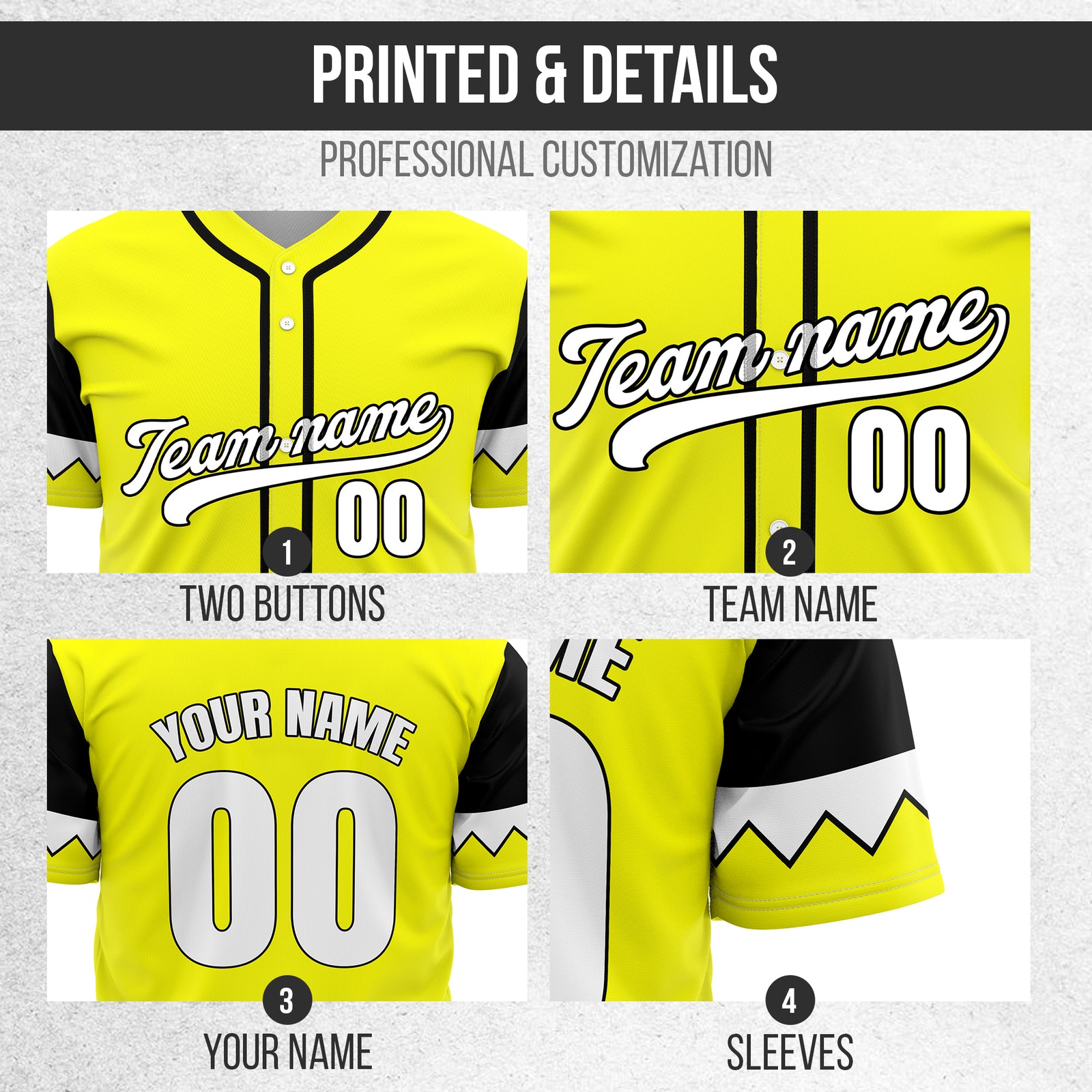 Custom Legacy Classic Baseball Yellow Sports Jersey Personalized Uniform with Name & Number