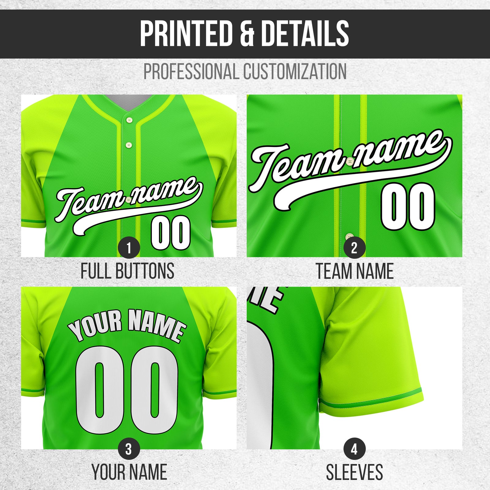 Custom Desert Blaze Neon Green Raglan Style Baseball Sports Jersey Personalized Uniform with Name & Number