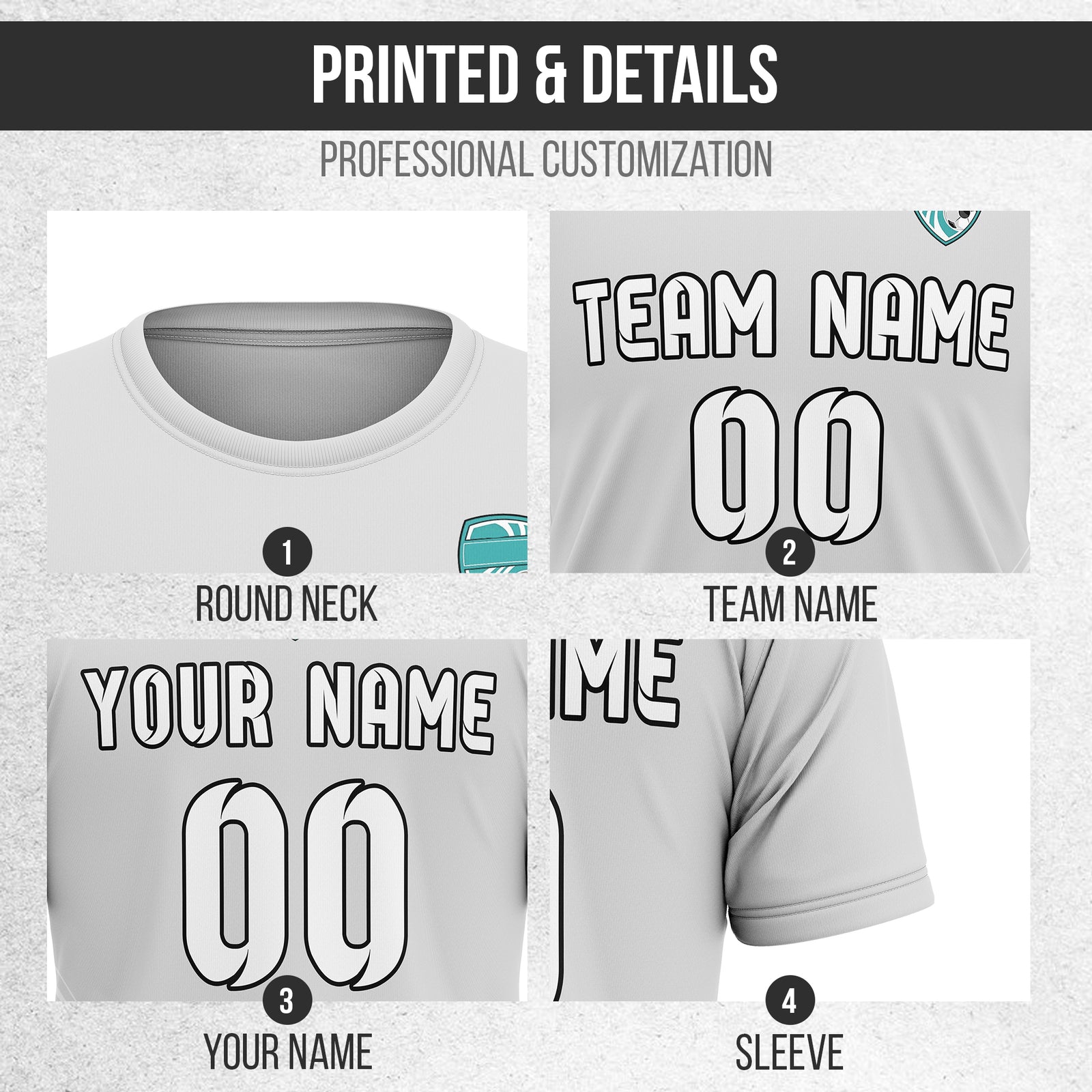 Custom WaveLine Stripe Grey Soccer sport Tops Jersey