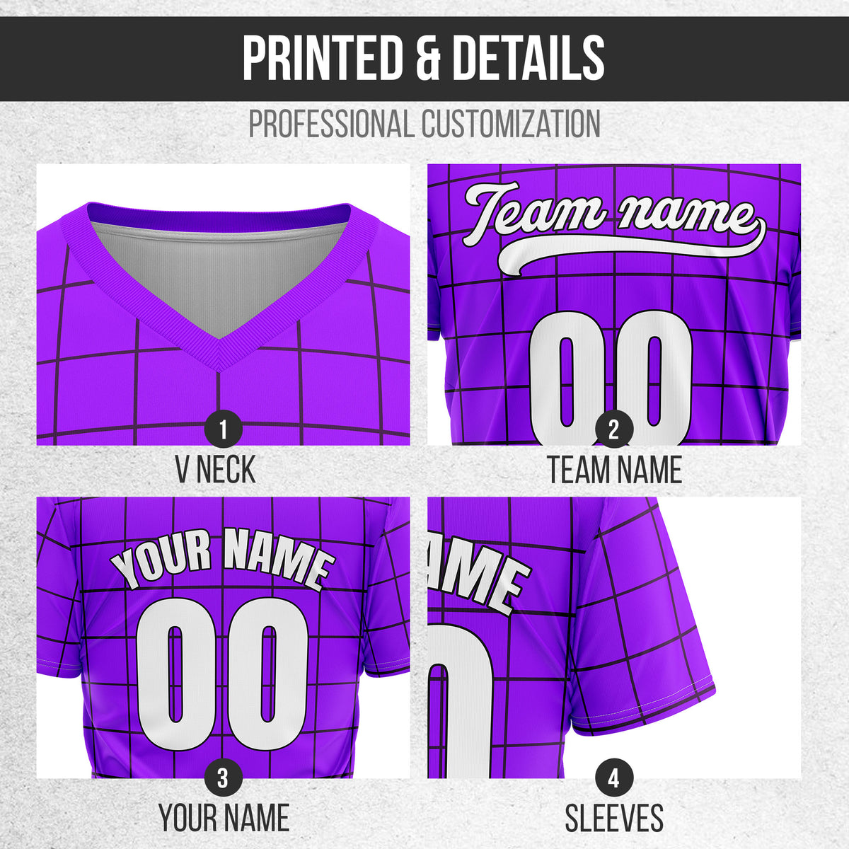 Custom Storm Matrix Purple Baseball Sports Jersey Personalized Uniform with Name & Number