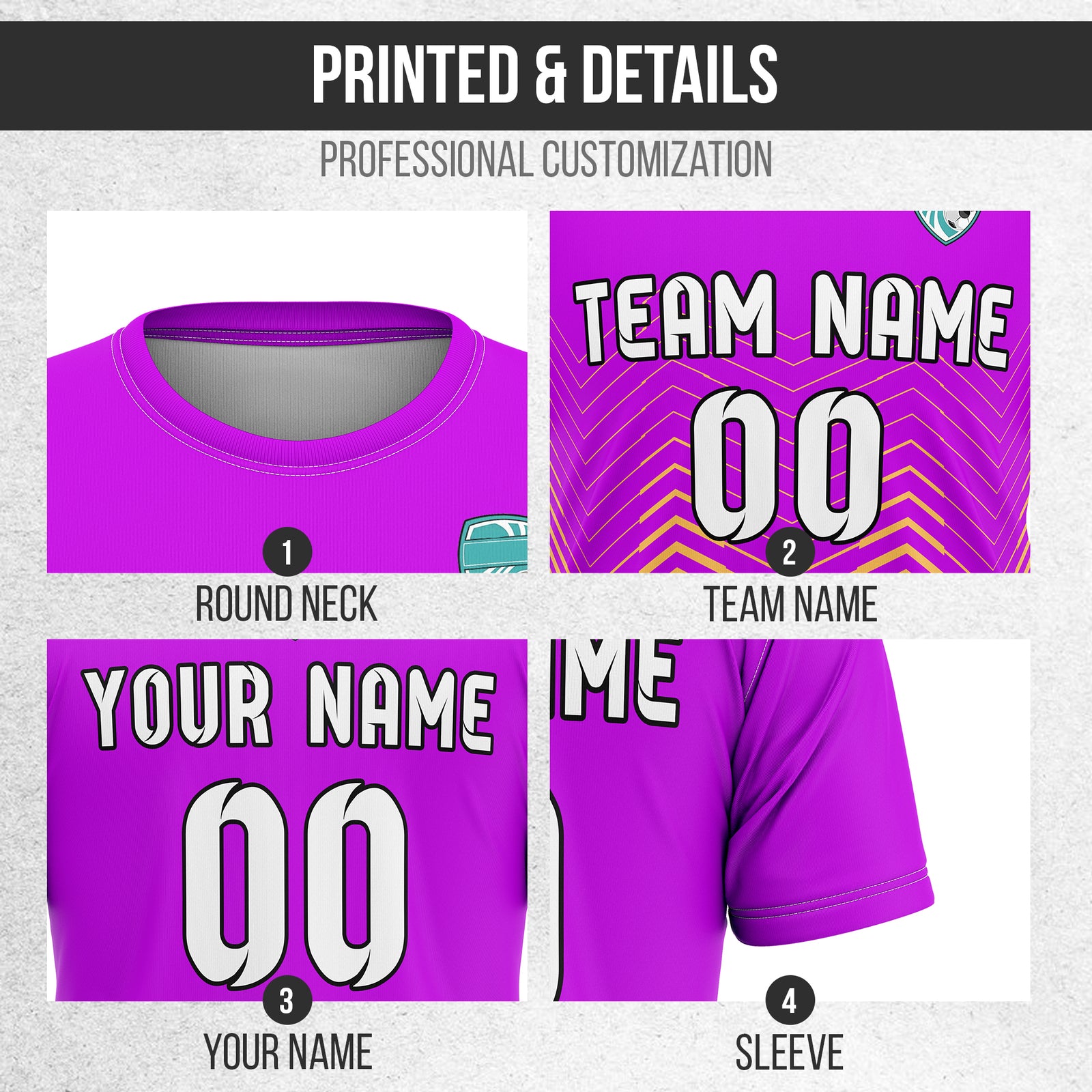 Custom Apex Strike R Side Pattern Purple Soccer sport Tops Jersey
