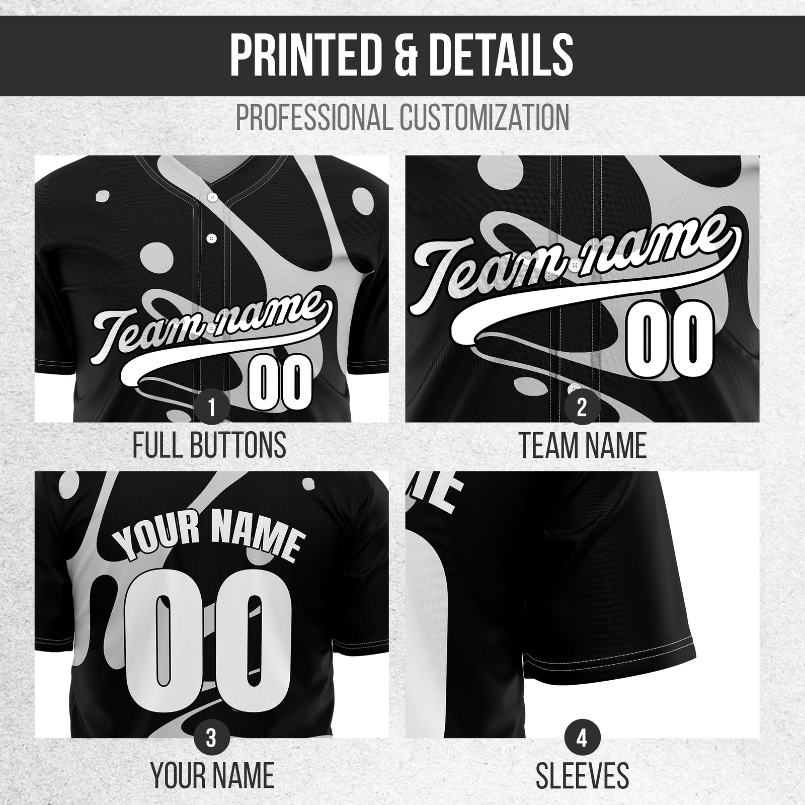 Custom Ink Surge Black Sports Jersey Personalized Uniform with Name & Number