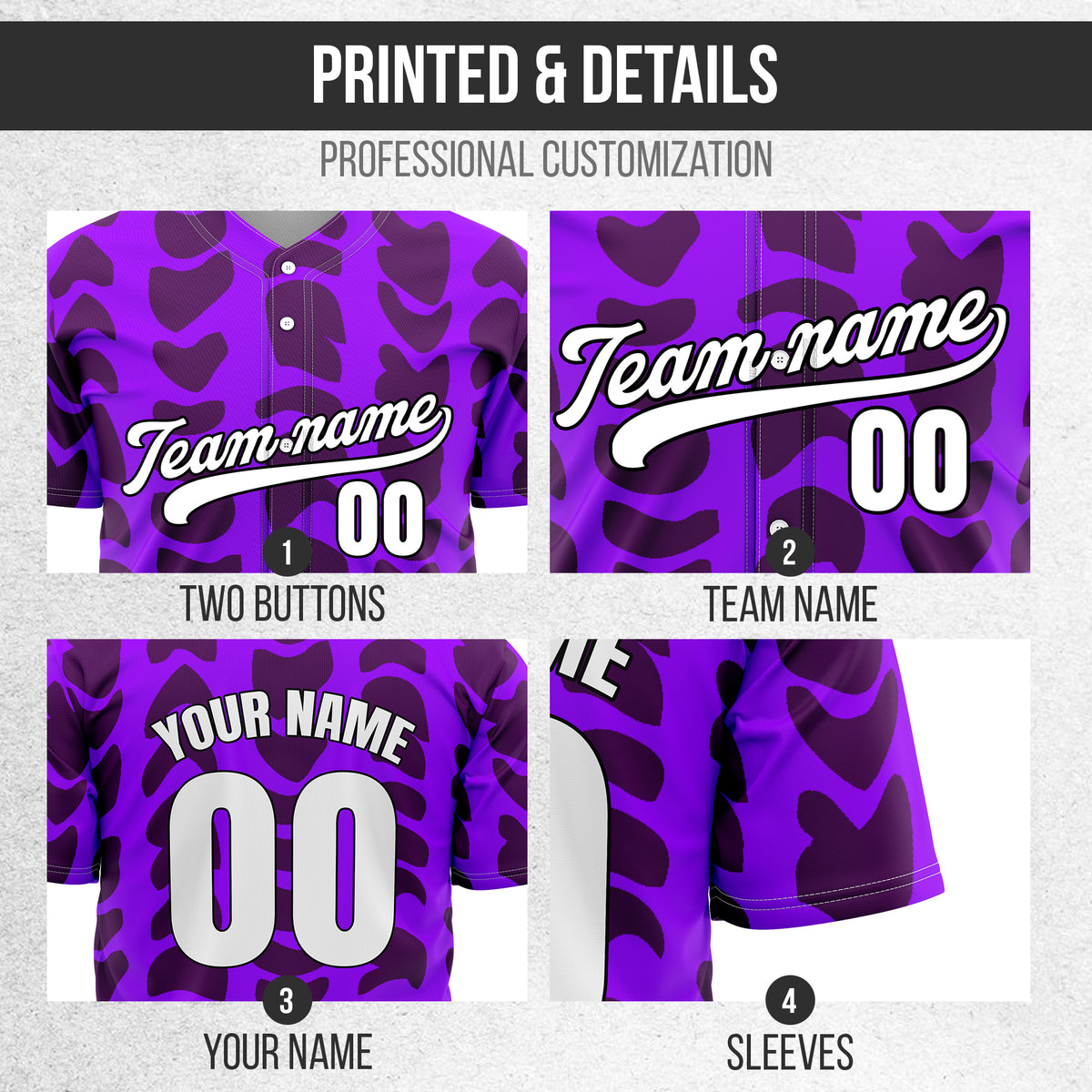 Custom Hawaii Waves Purple Baseball Sports Jersey Personalized Uniform with Name & Number