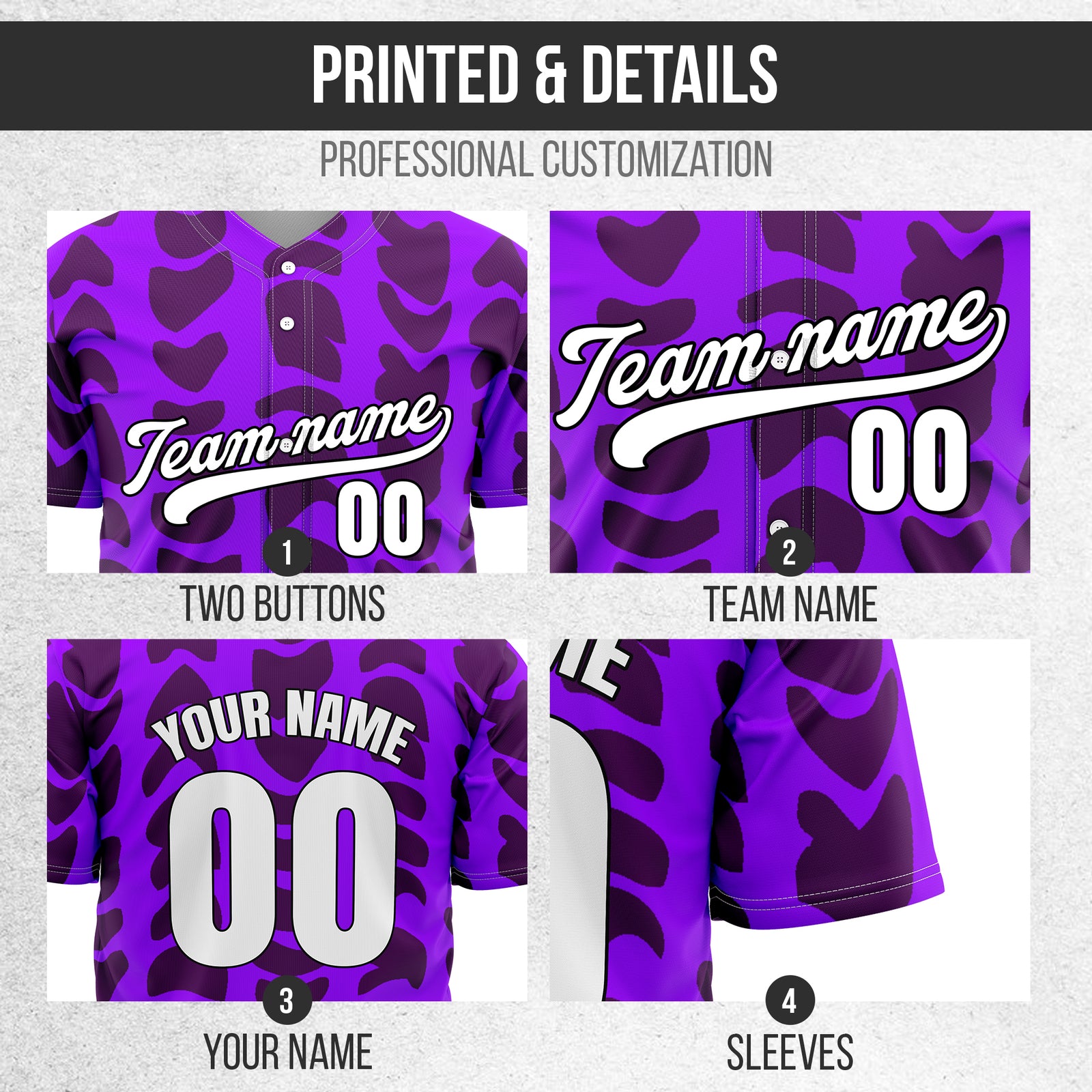 Custom Hawaii Waves Purple Baseball Sports Jersey Personalized Uniform with Name & Number