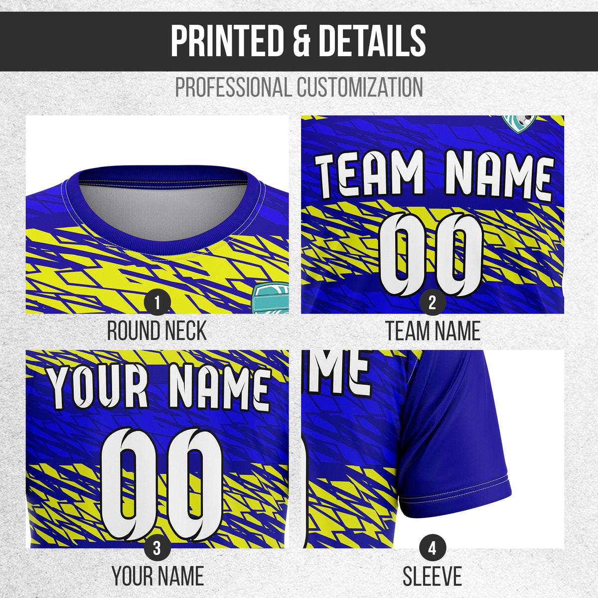Custom Flare Strike R-Full Pattern Soccer Navy Sport Tops Jersey