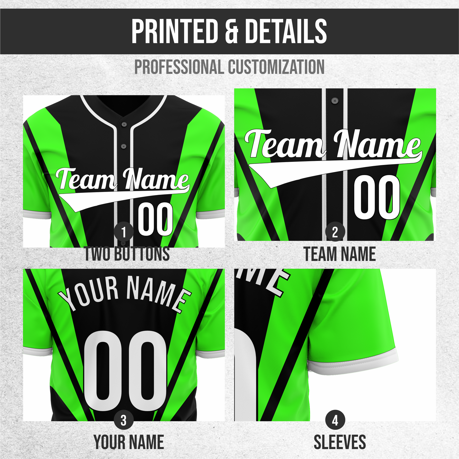 Custom Panel Flow Baseball Black Sports Jersey Personalized Uniform with Name & Number