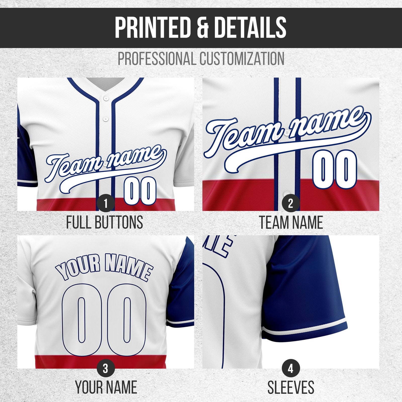 Custom Texas Heritage Baseball Sports Jersey Personalized Uniform with Name & Number
