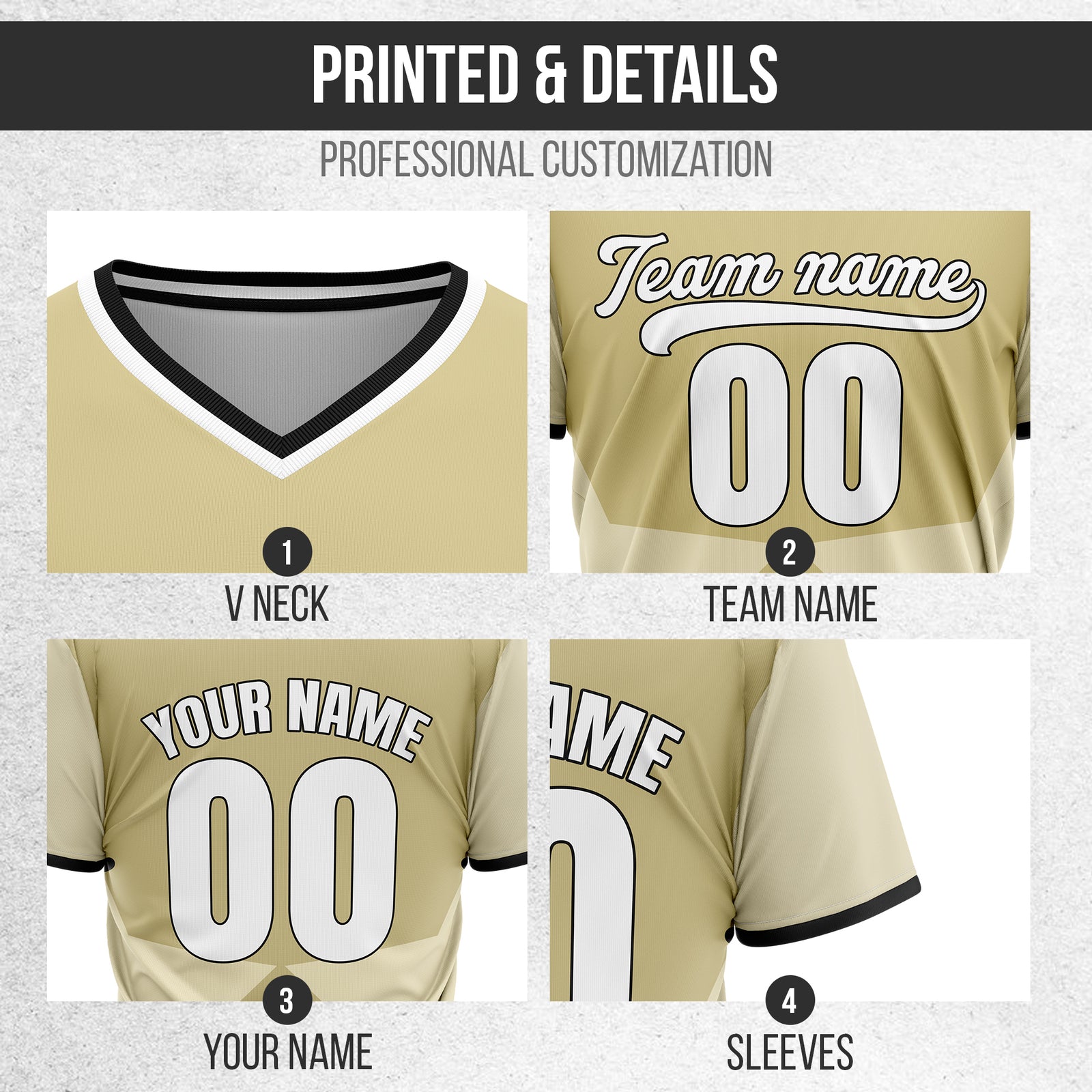 Custom NovaLine Khaki Pullover Baseball Sports Jersey Personalized Uniform with Name & Number