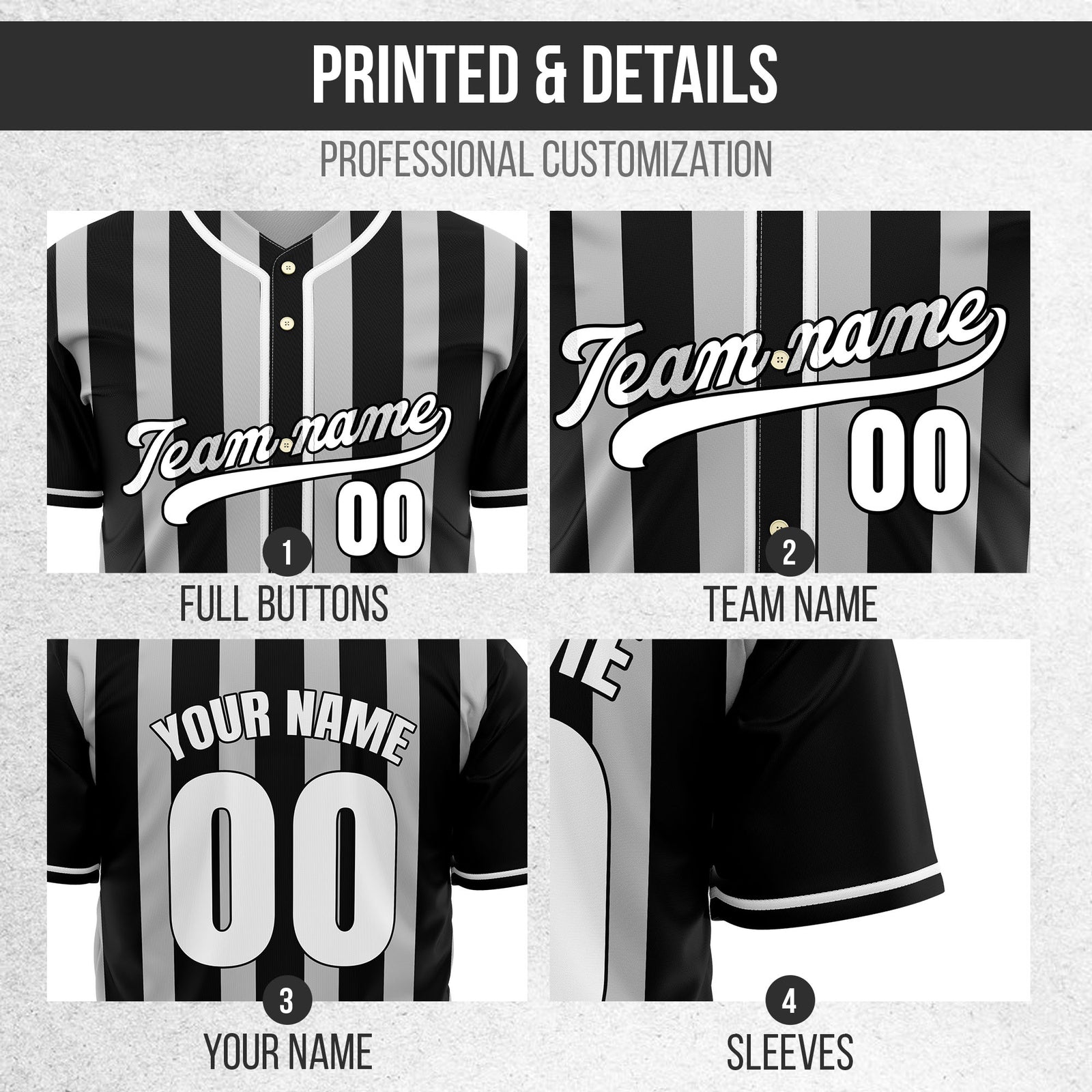 Custom Strikeforce Black Raglan Style Baseball Sports Jersey Personalized Uniform with Name & Number