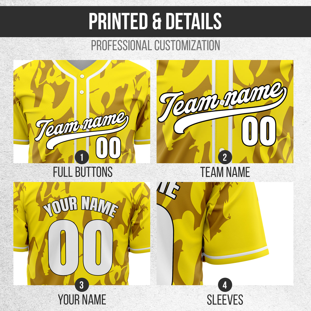 Custom Graffiti Sox Yellow Baseball Sports Jersey Personalized Uniform with Name & Number