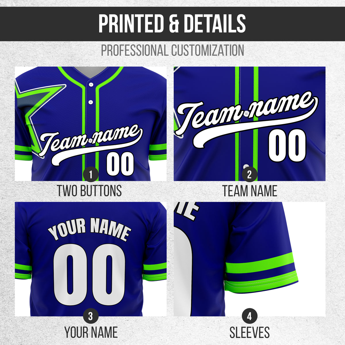 Custom Star Classic Baseball Navy Sports Jersey Personalized Uniform with Name & Number