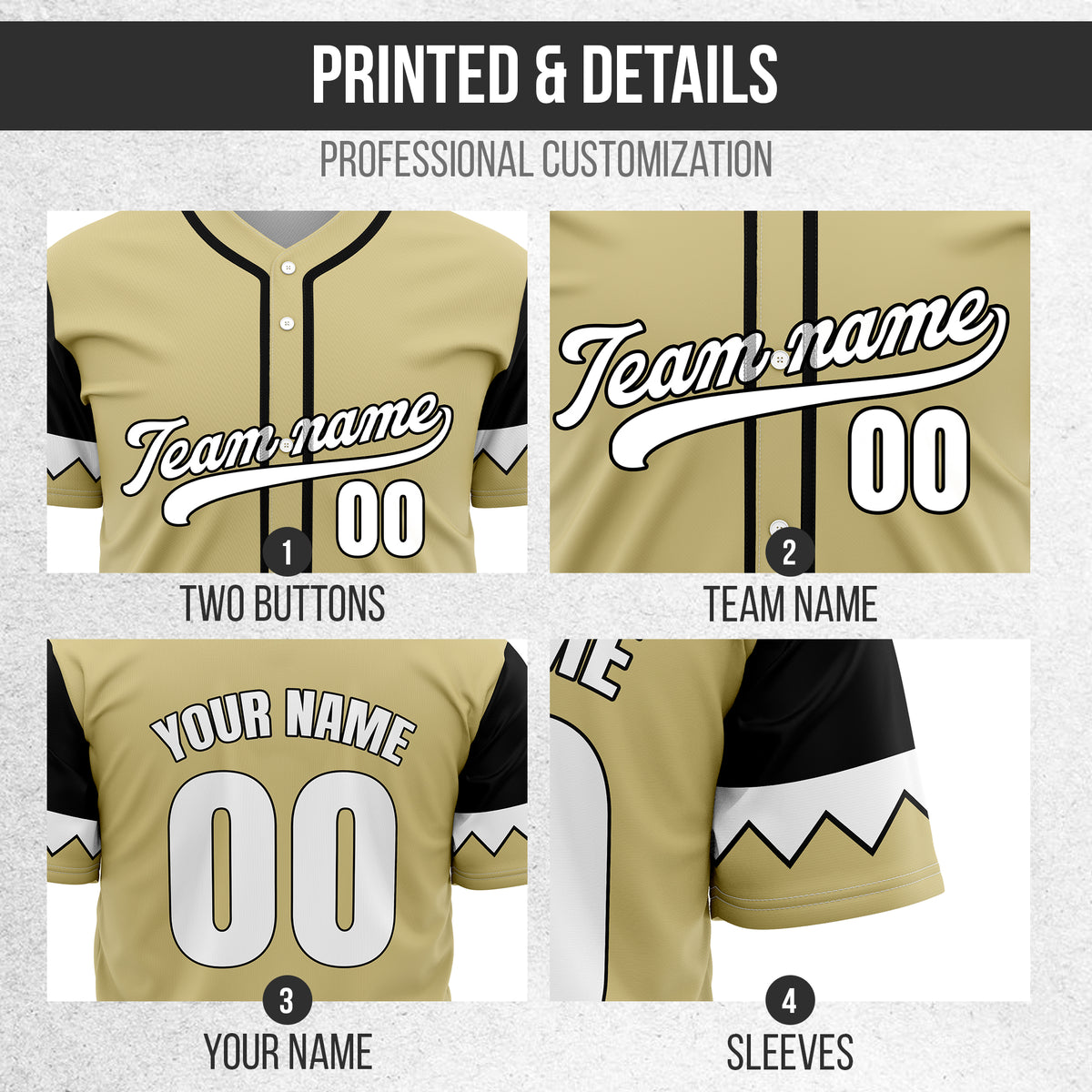 Custom Legacy Classic Baseball Khaki Sports Jersey Personalized Uniform with Name & Number