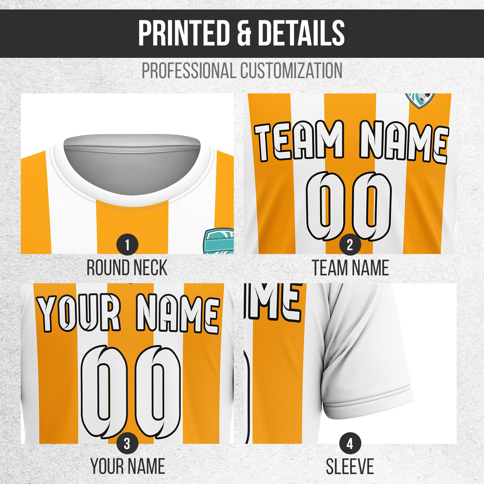 Custom Striker Stripe White Soccer sport Tops Jersey