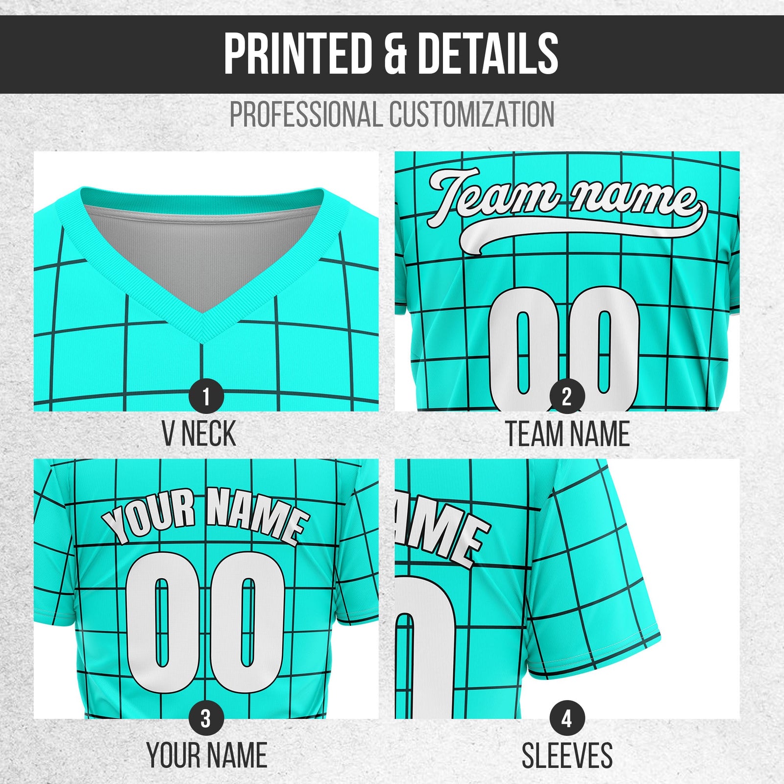 Custom Storm Matrix Aqua Baseball Sports Jersey Personalized Uniform with Name & Number