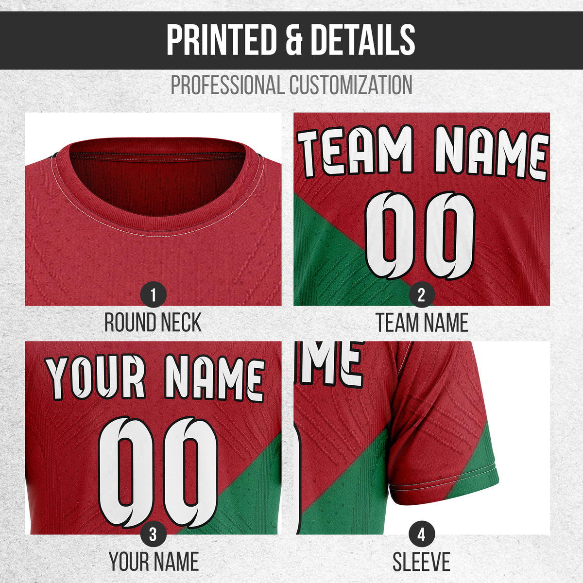Custom PORTUGAL Fan Jersey Personalized with Name & Number