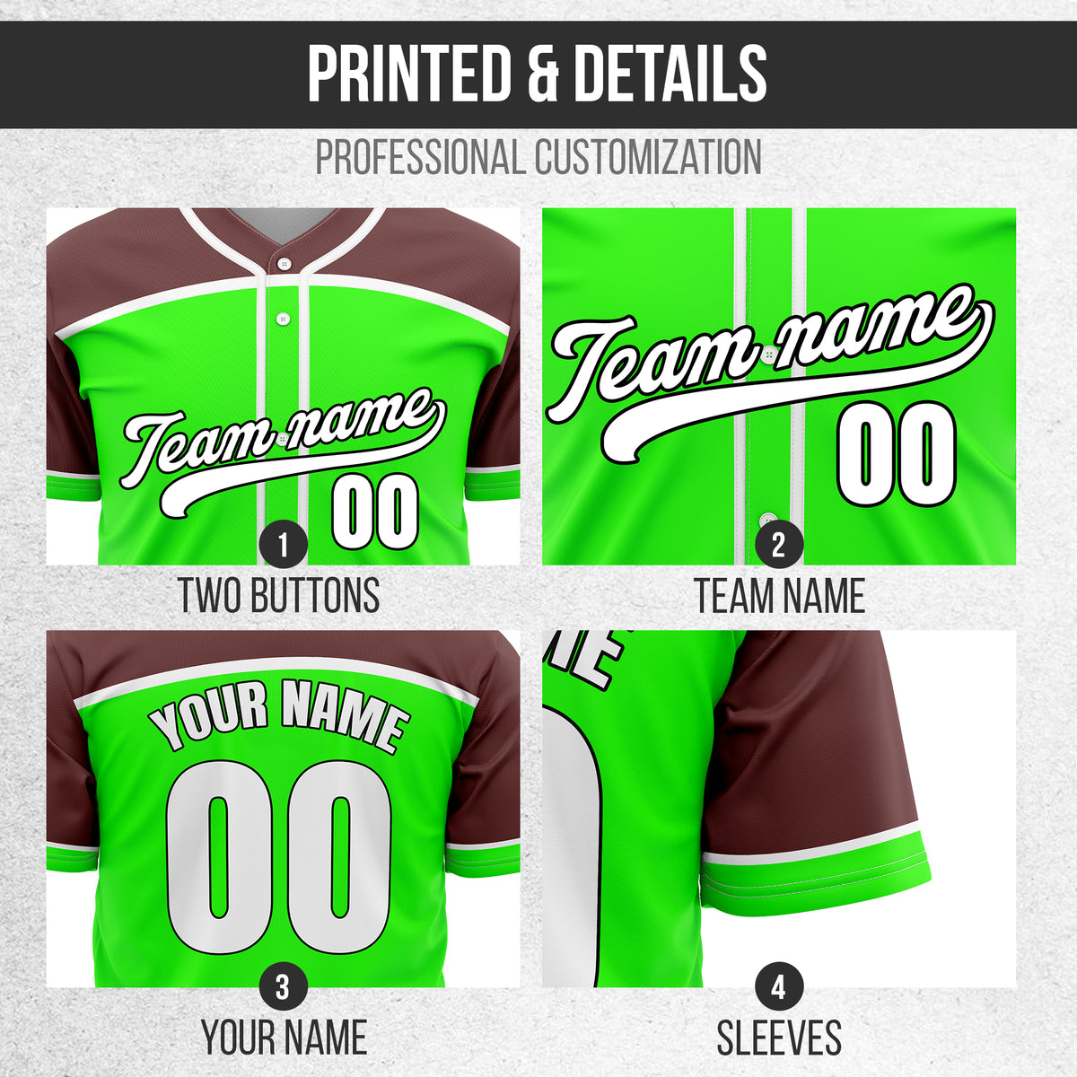 Custom Marquee Classic Baseball Neon Green Sports Jersey Personalized Uniform with Name & Number