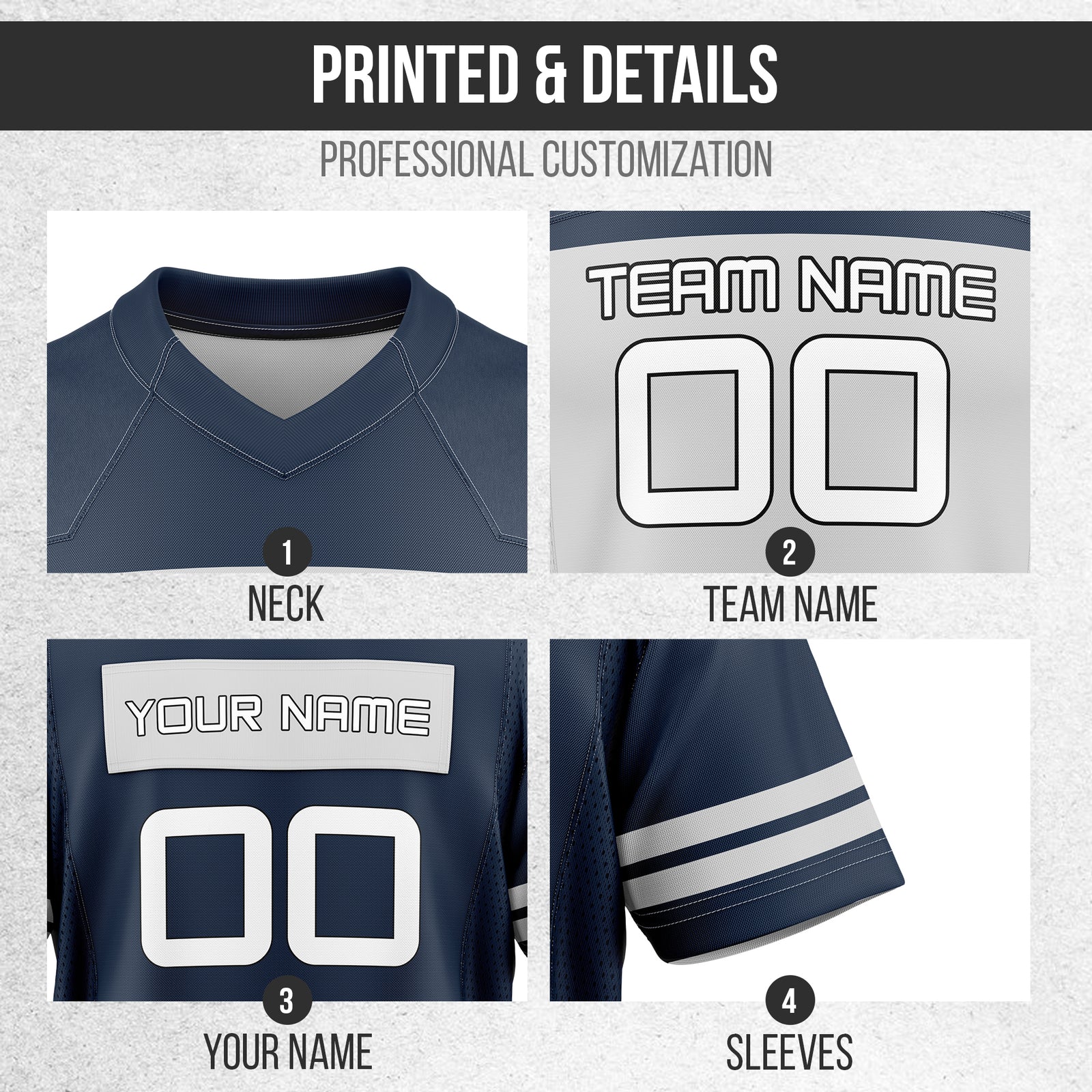 Custom Navy Team Classic Style Mesh Authentic Football Jersey