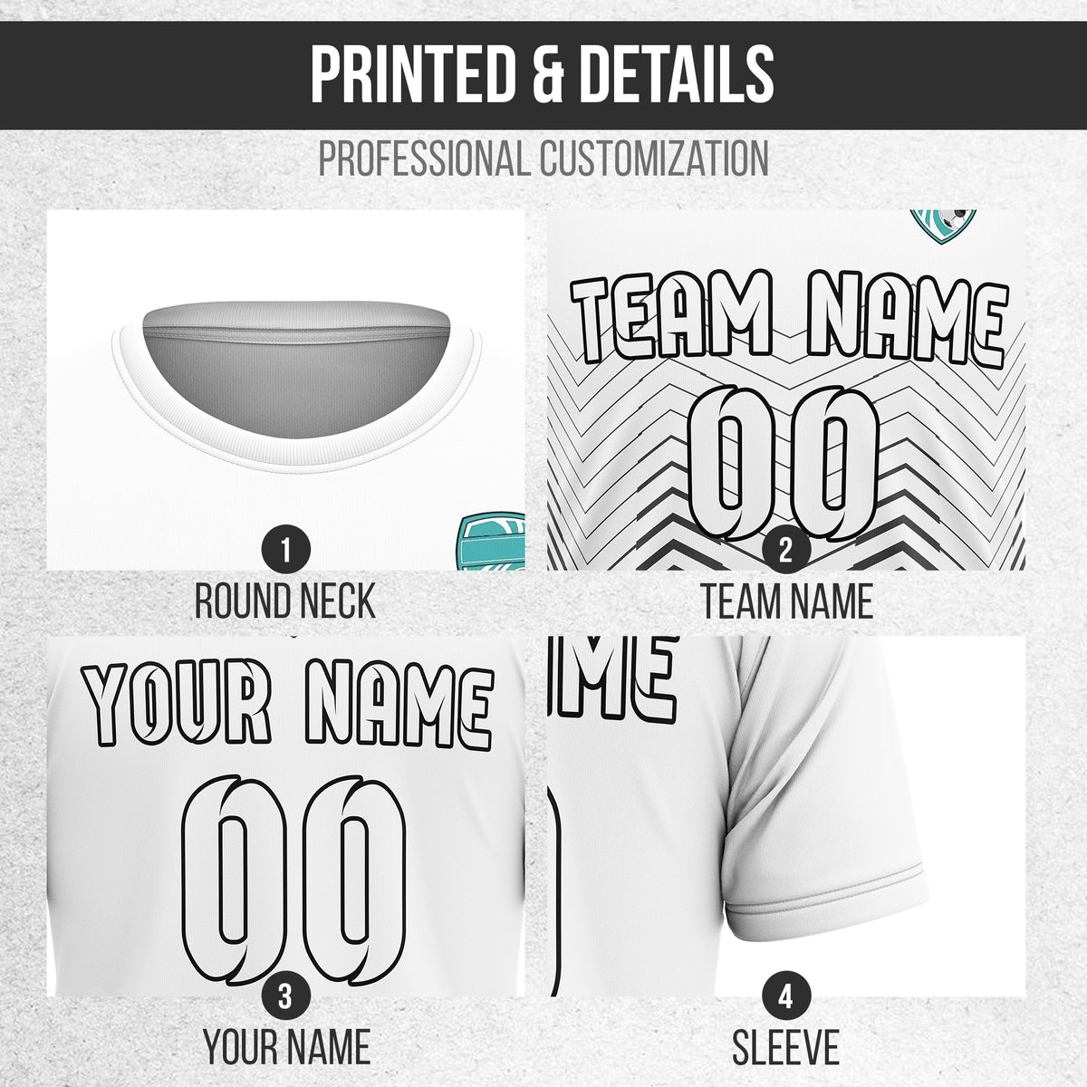 Custom Apex Strike R Side Pattern White Soccer sport Tops Jersey