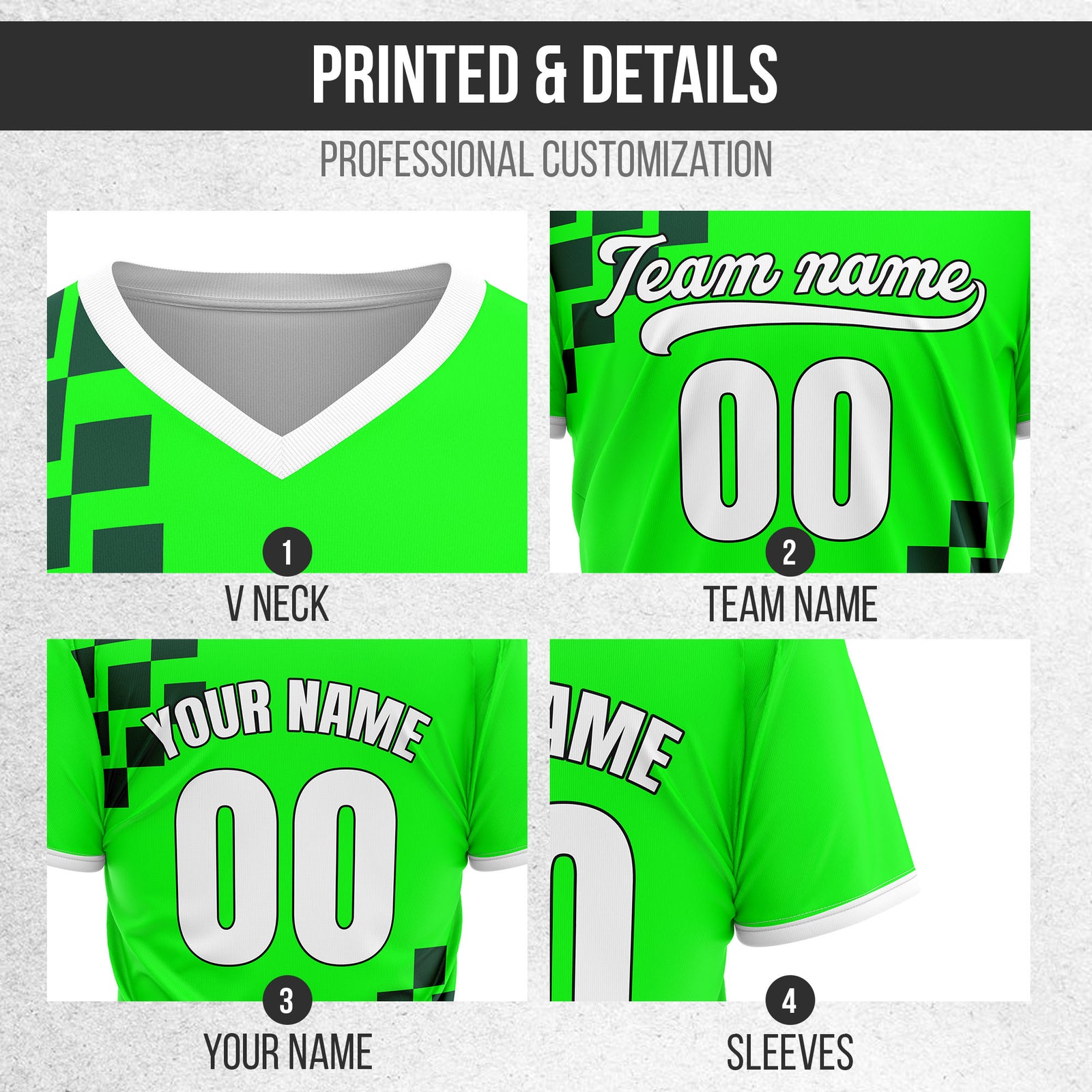 Custom Shadow Pixel Green Baseball Sports Jersey Personalized Uniform with Name & Number