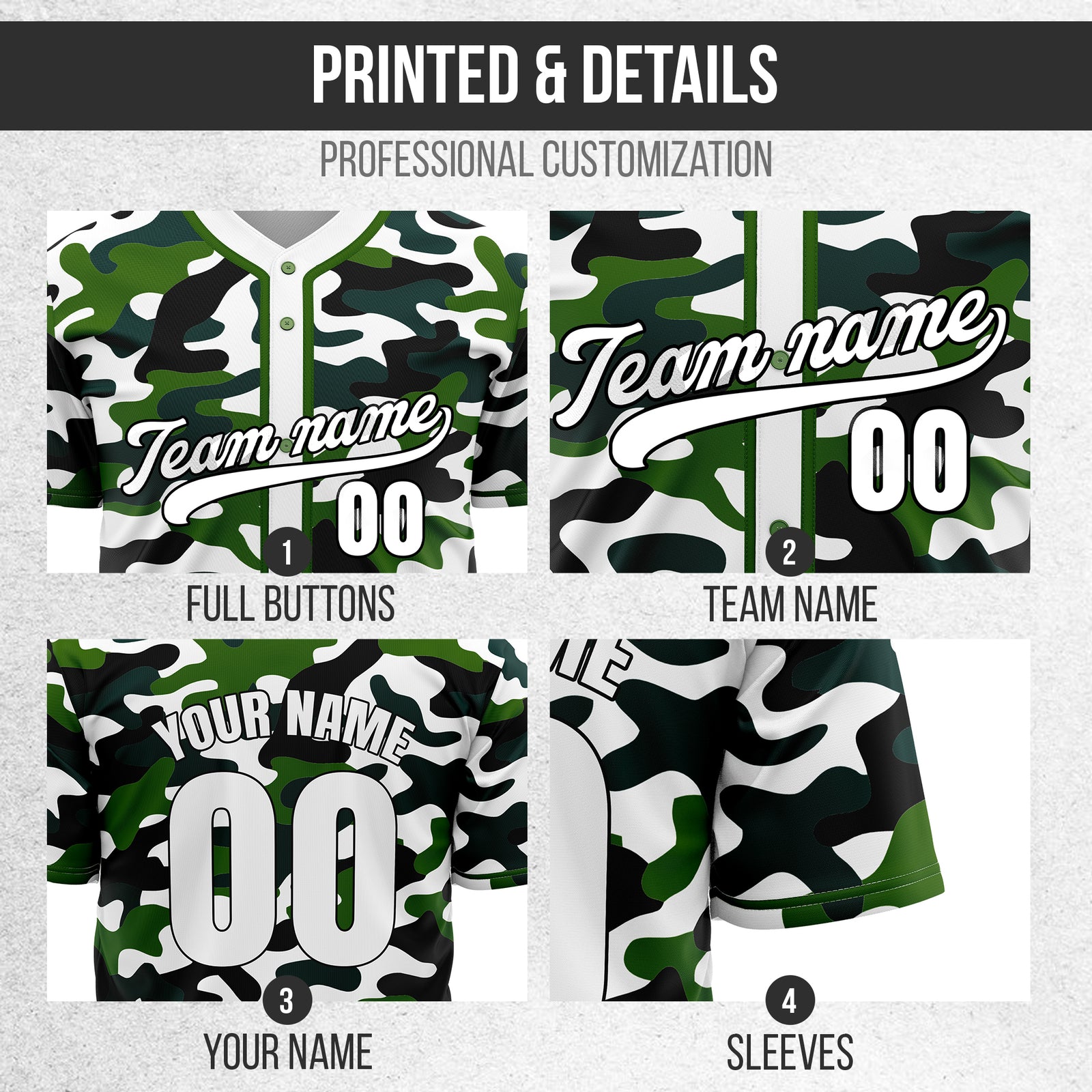 Custom Shadow Command White Baseball Sports Jersey Personalized Uniform with Name & Number