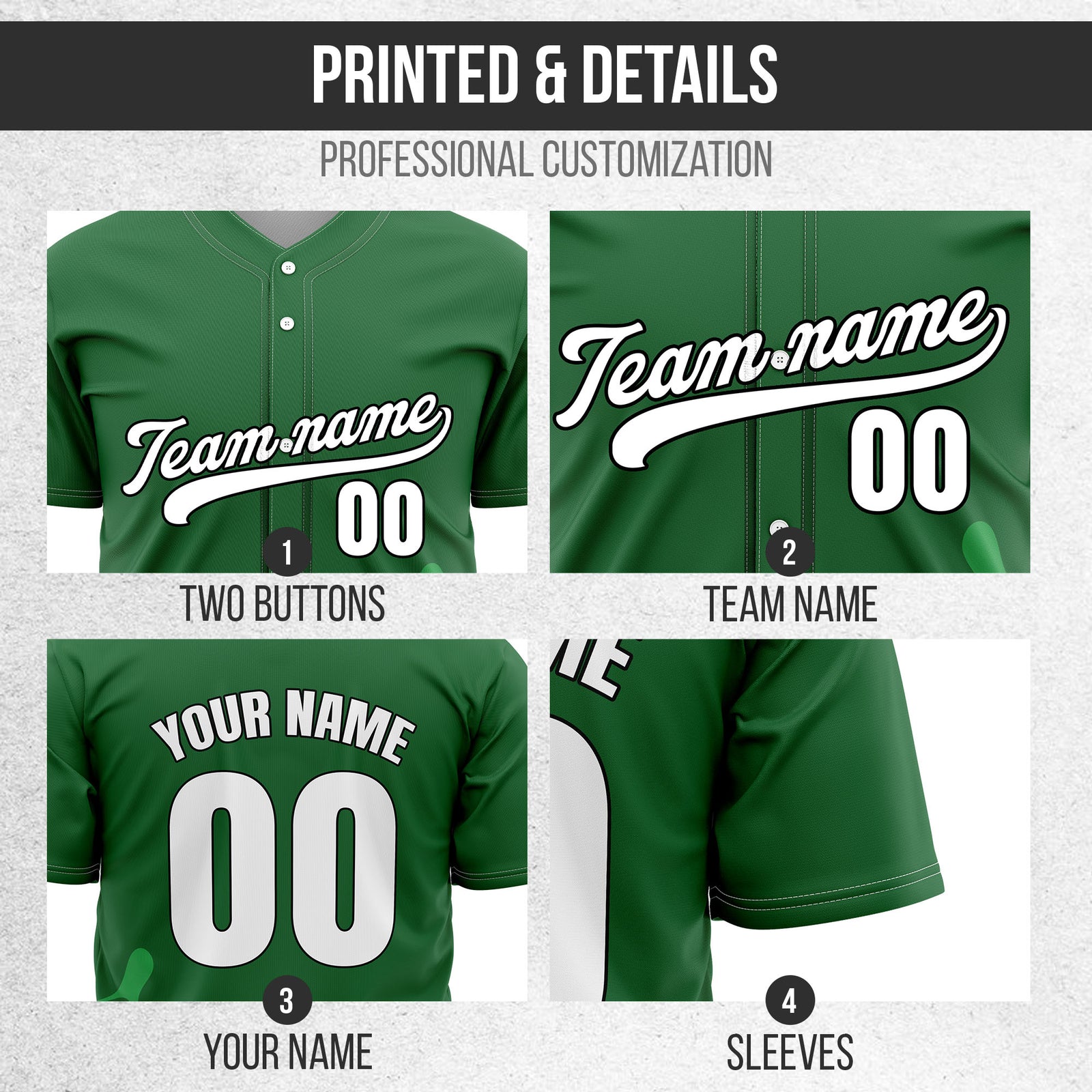 Custom Wave Green Baseball Sport Jersey Personalized Uniform with Name & Number