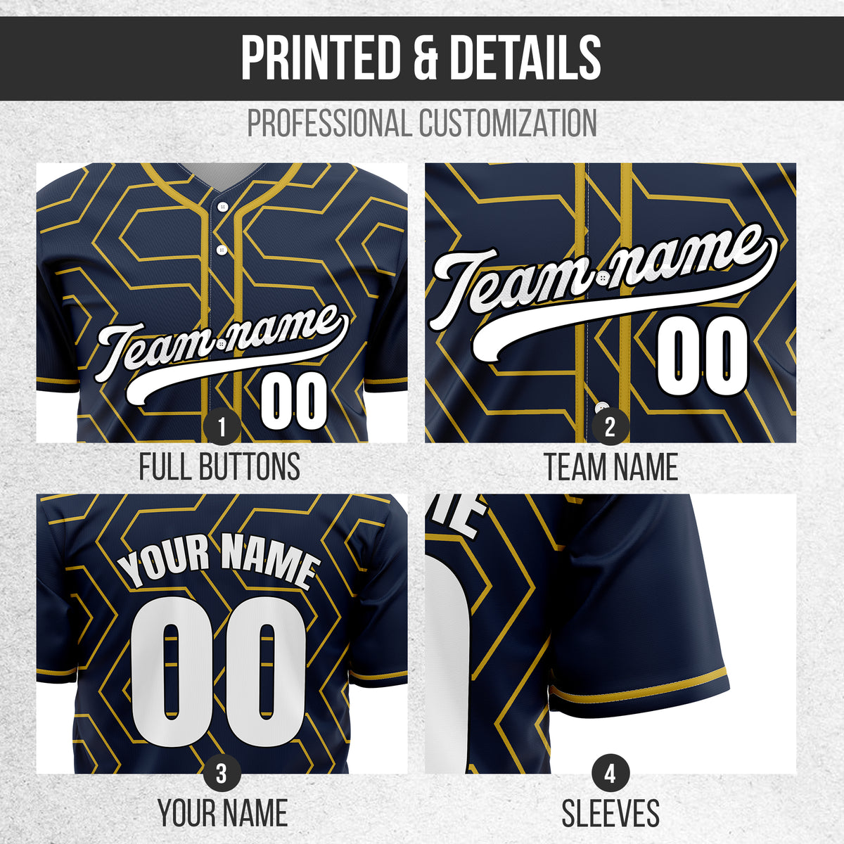 Custom Rhombus Rush Navy Sports Jersey Personalized Uniform with Name & Number