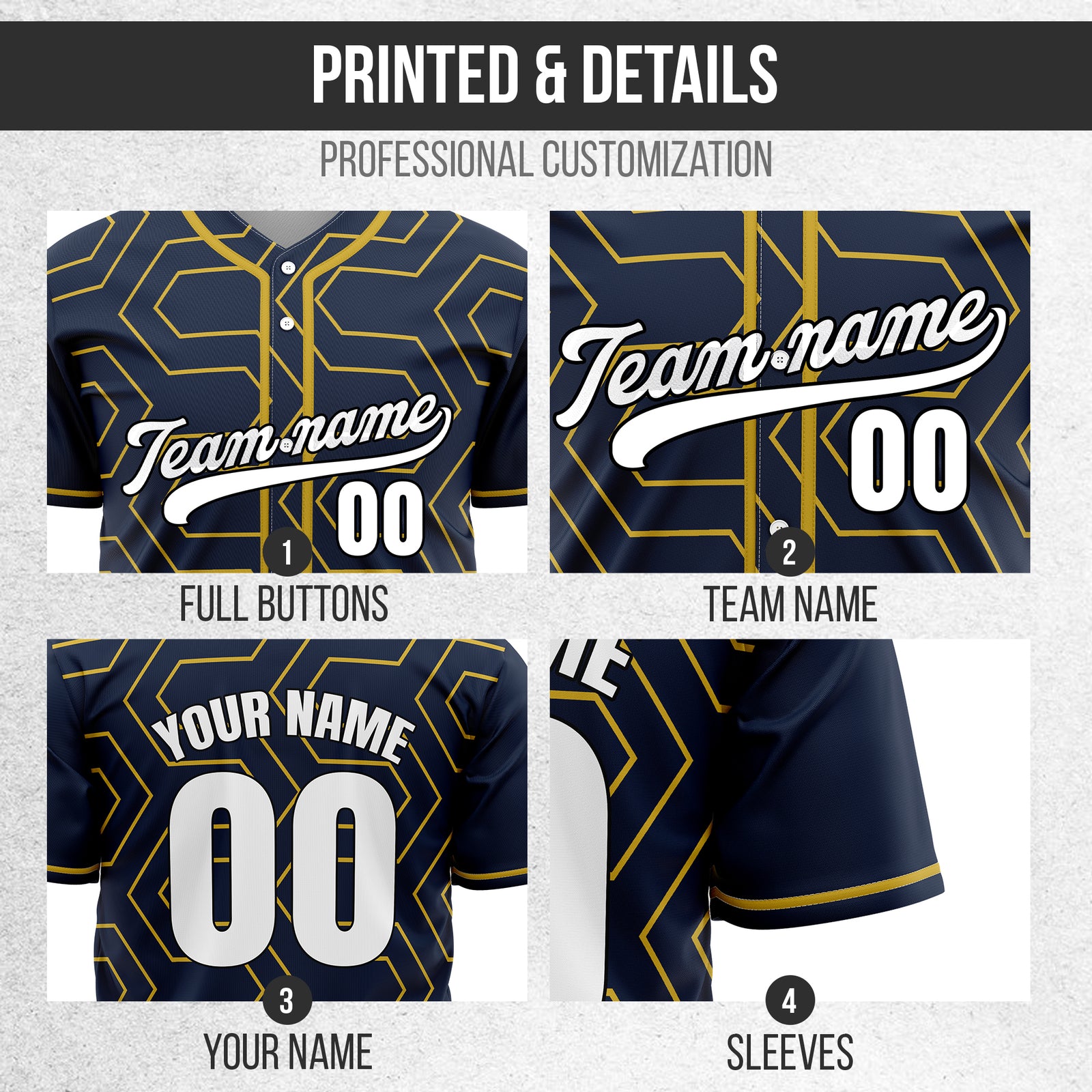 Custom Rhombus Rush Navy Sports Jersey Personalized Uniform with Name & Number