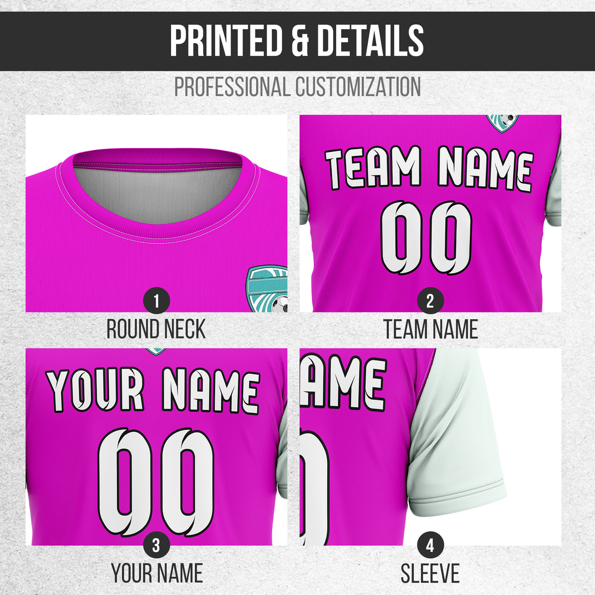 Custom BaseLine Stripe Purple Soccer sport Tops Jersey