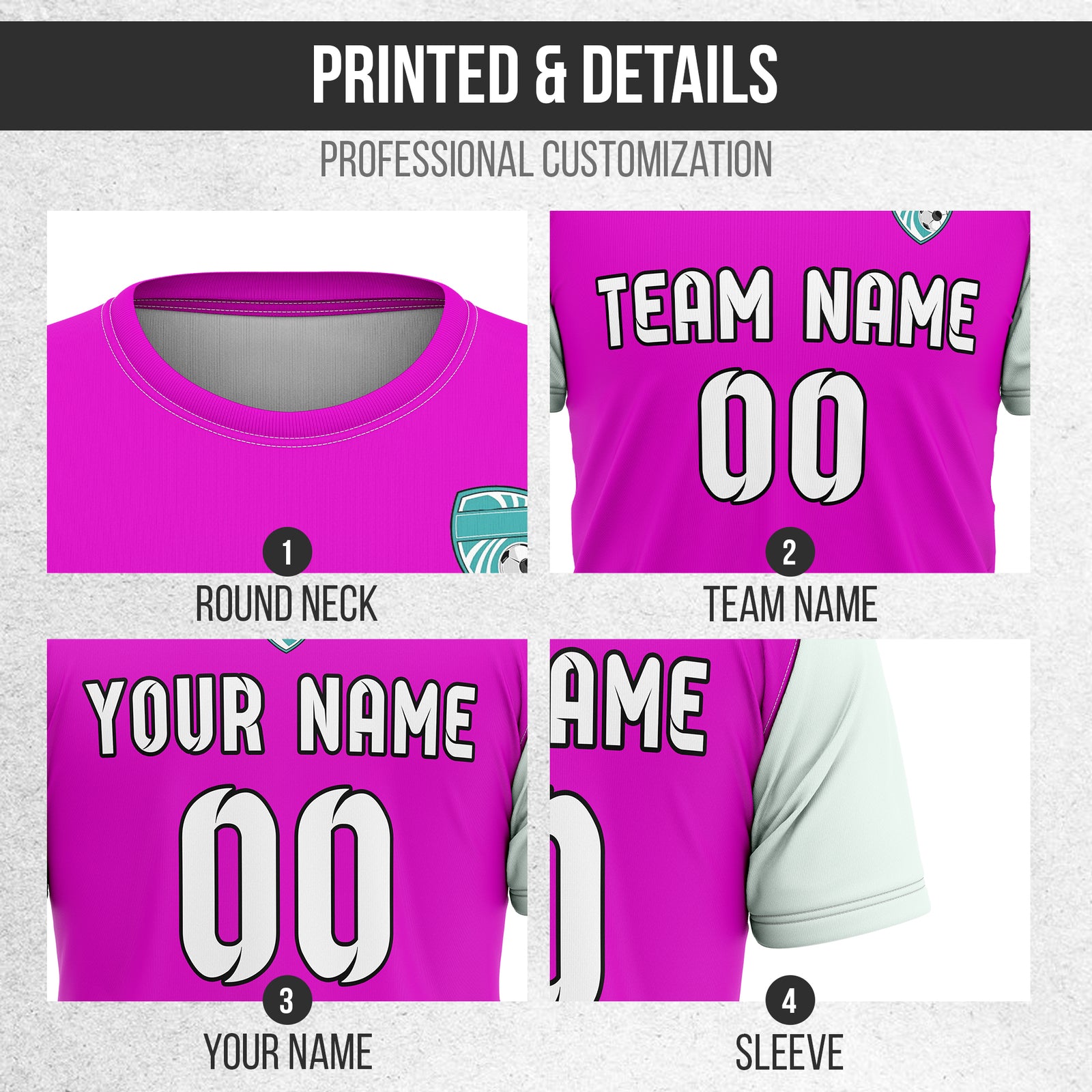 Custom BaseLine Stripe Purple Soccer sport Tops Jersey