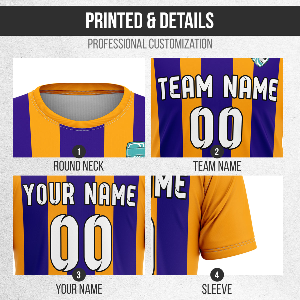 Custom Striker Stripe Orange Soccer sport Tops Jersey