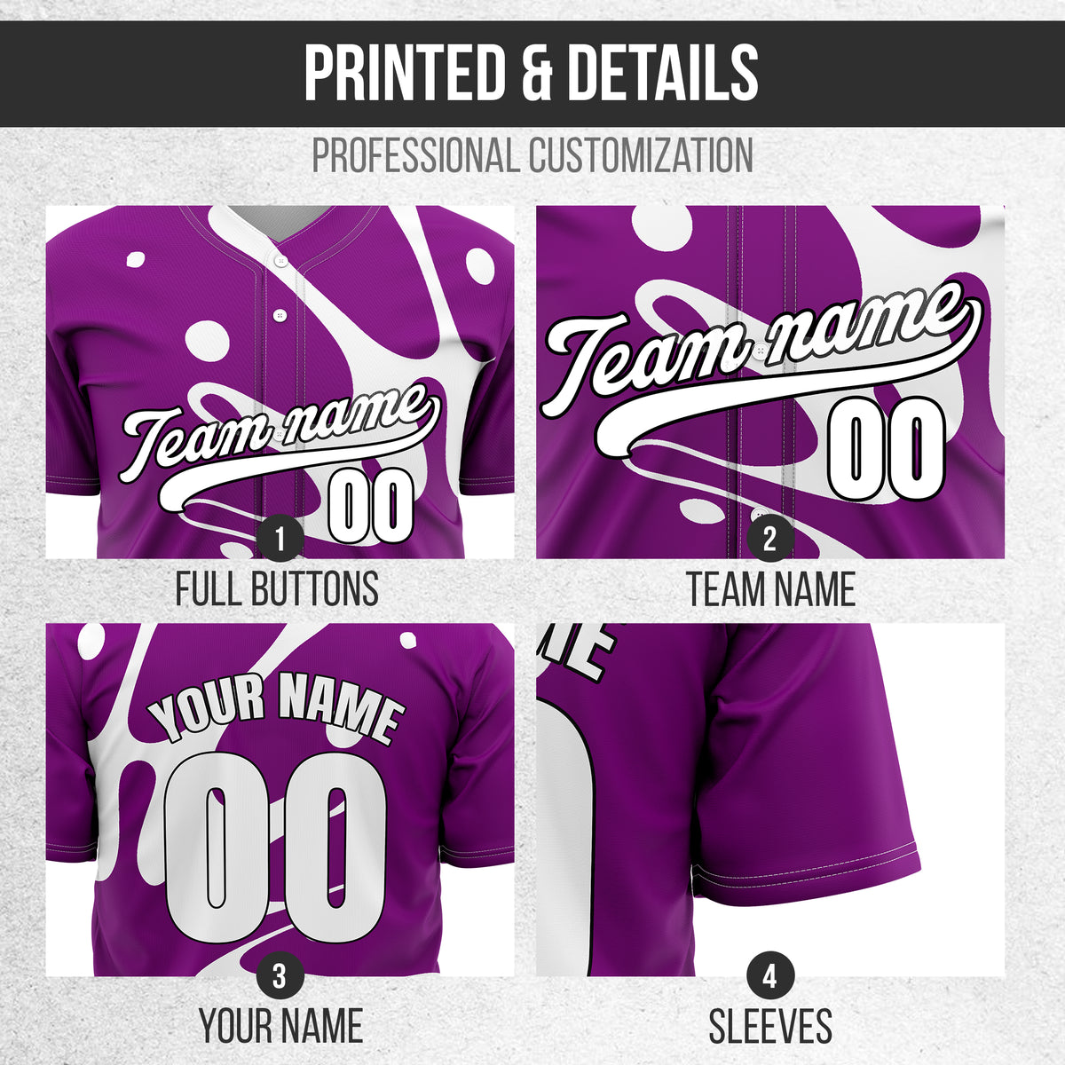 Custom Ink Surge Purple Sports Jersey Personalized Uniform with Name & Number