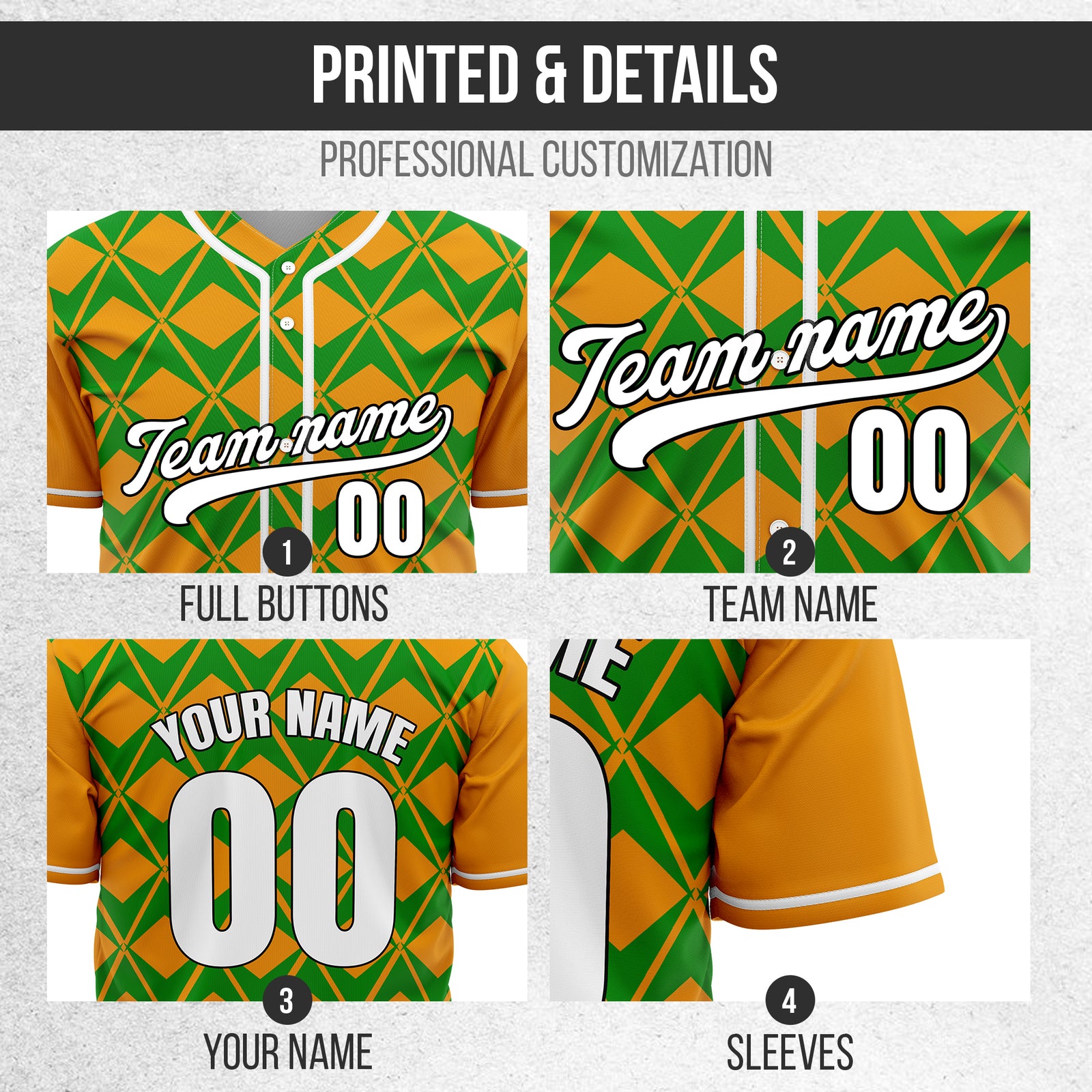 Custom Rhombus Blaze Orange Sports Jersey Personalized Uniform with Name & Number