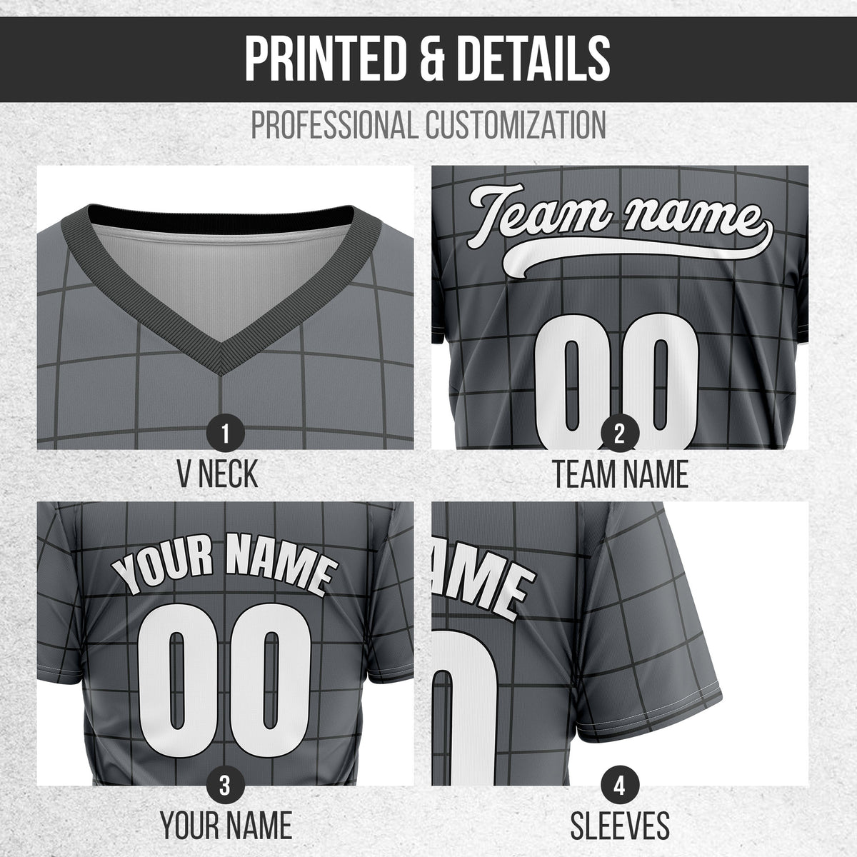 Custom Storm Matrix Dark Grey Baseball Sports Jersey Personalized Uniform with Name & Number