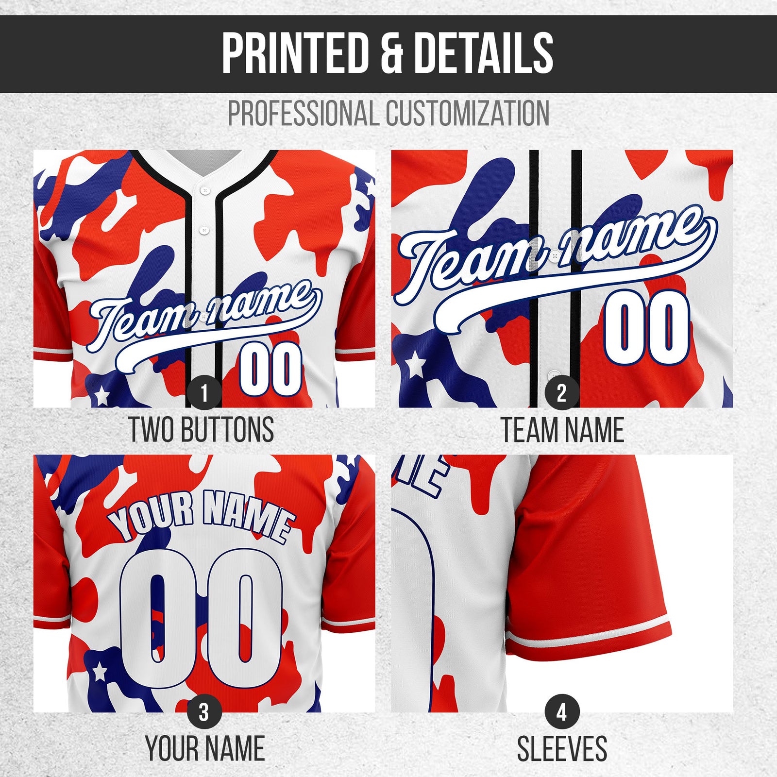 Custom American Glory Baseball Sports Jersey Personalized Uniform with Name & Number