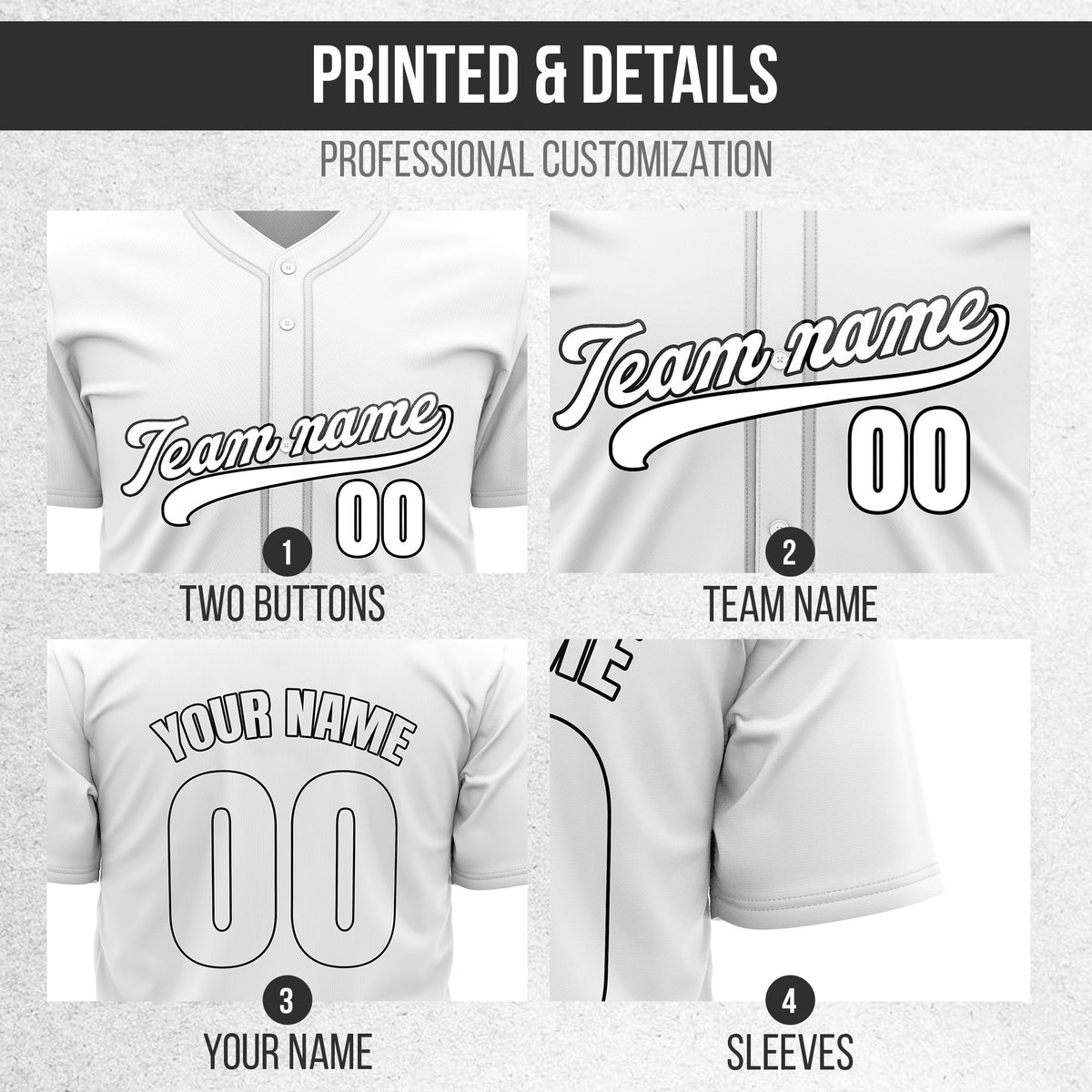 Custom Wave White Baseball Sports Jersey Personalized Uniform with Name & Number