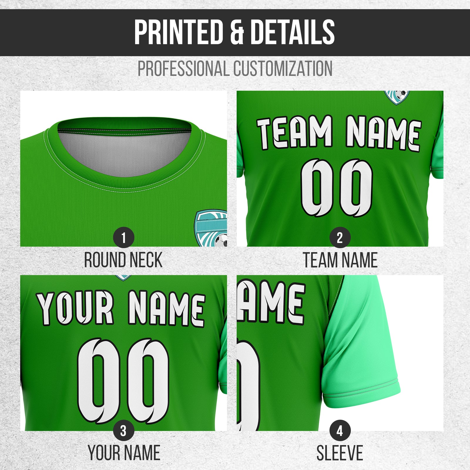 Custom BaseLine Stripe Green Soccer sport Tops Jersey