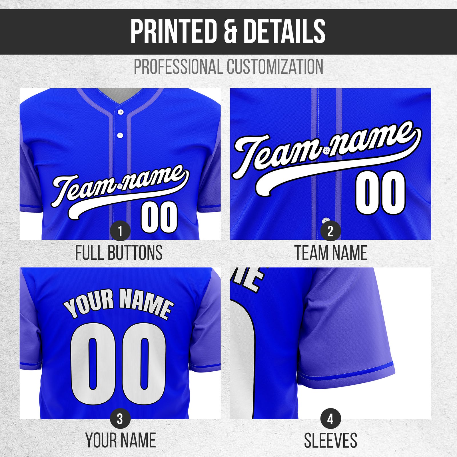 Custom Crimson Blue Raglan Style Baseball Sports Jersey Personalized Uniform with Name & Number