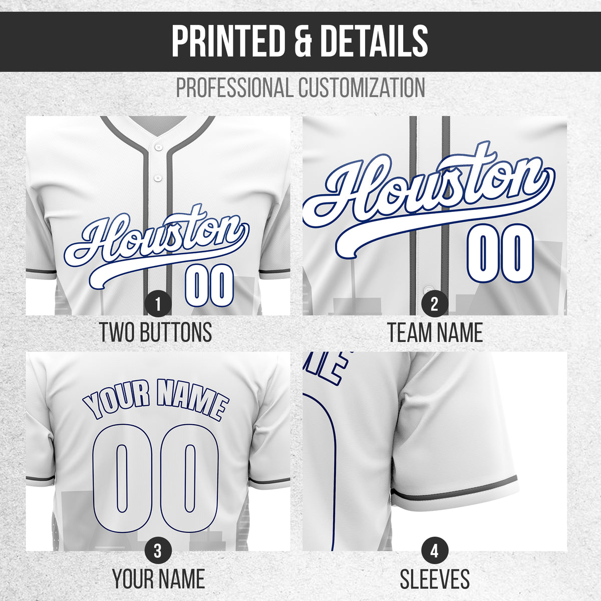 Custom City Pulse White Baseball Sports Jersey Personalized Uniform with Name & Number
