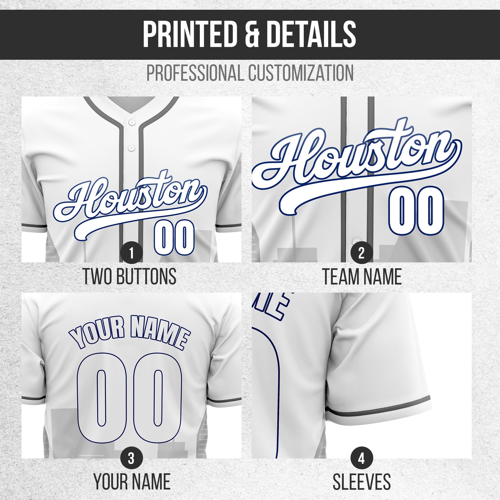 Custom City Pulse White Baseball Sports Jersey Personalized Uniform with Name & Number