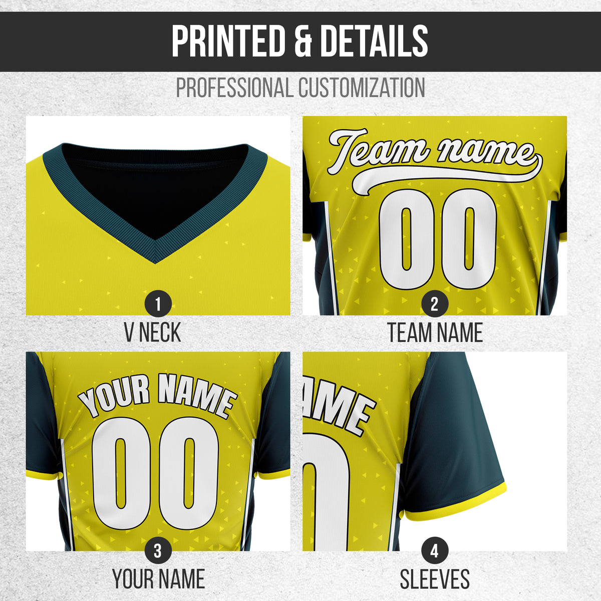 Custom HexaFade Yellow Pullover Baseball Sports Jersey Personalized Uniform with Name & Number