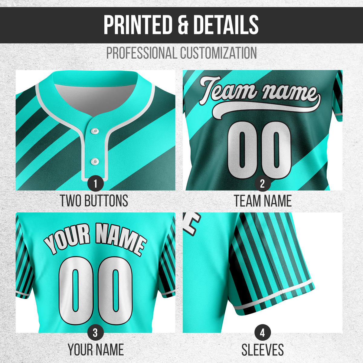 Custom Vibe Split Aqua Baseball Sports Jersey Personalized Uniform with Name & Number